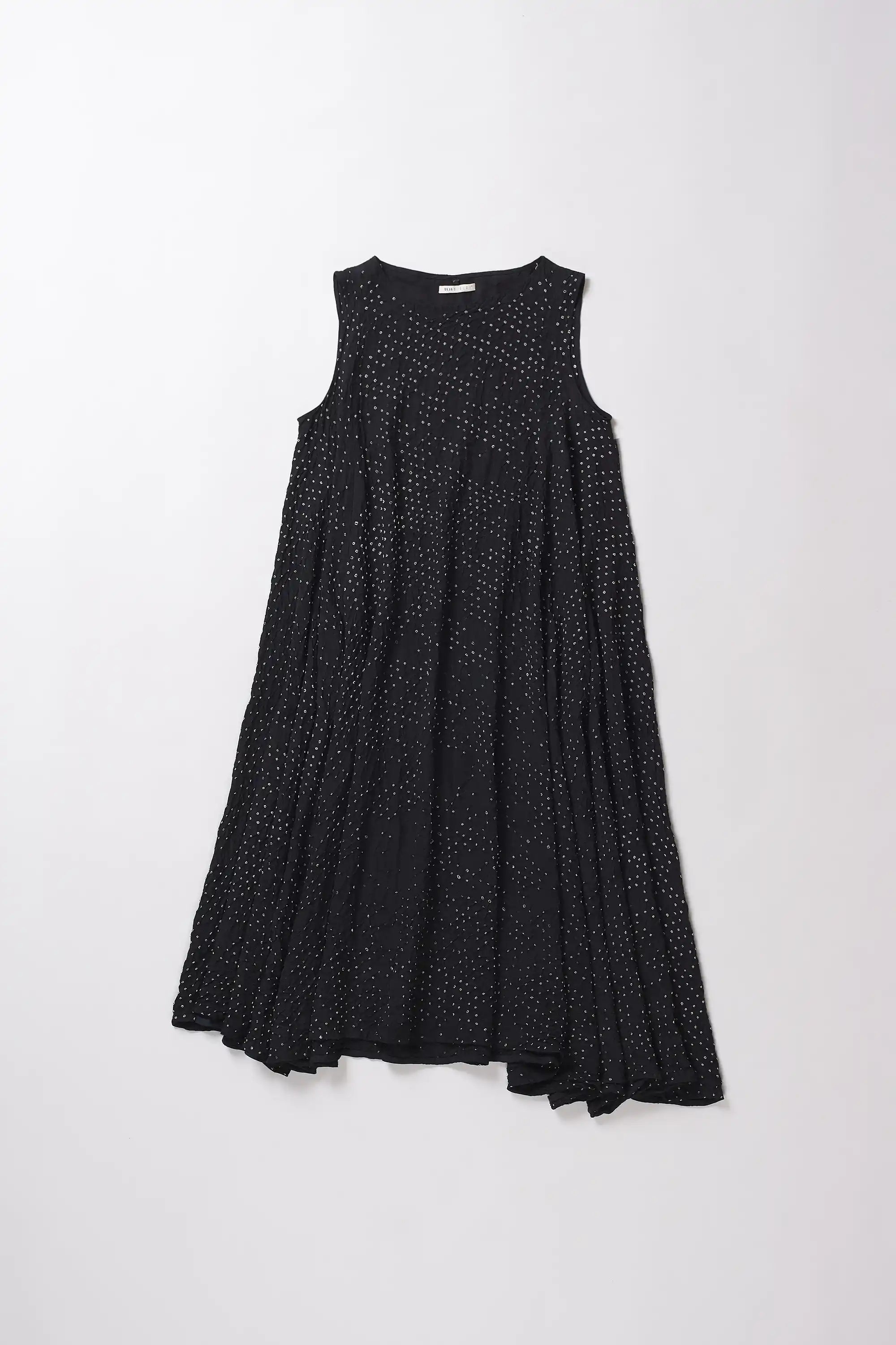 Black bandhani silk dress