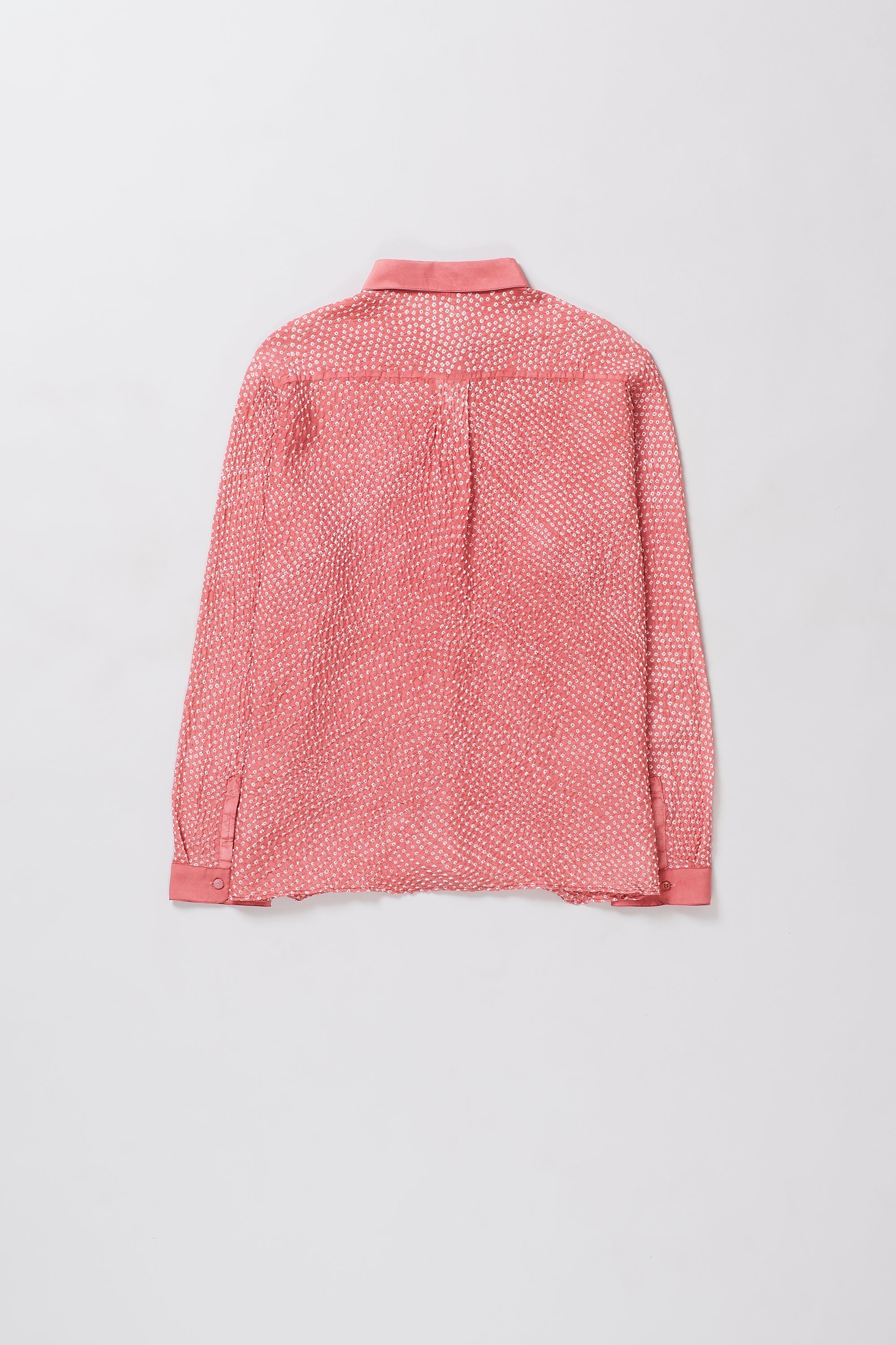 PINK WOOD DYED SILK BANDHANI SHIRT