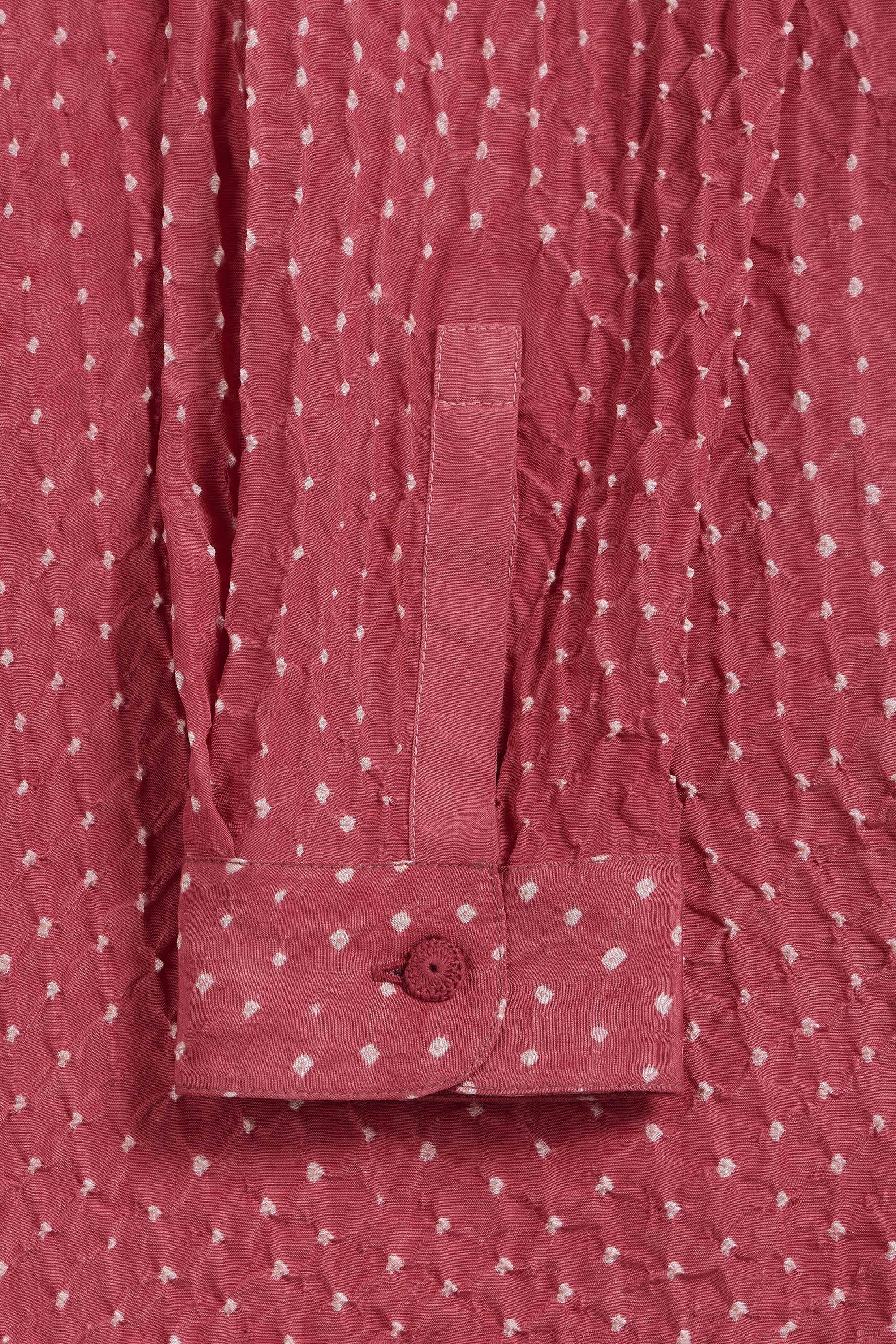 RELAXED FIT BANDHANI SHIRT DYED IN  FRENCH ROSE