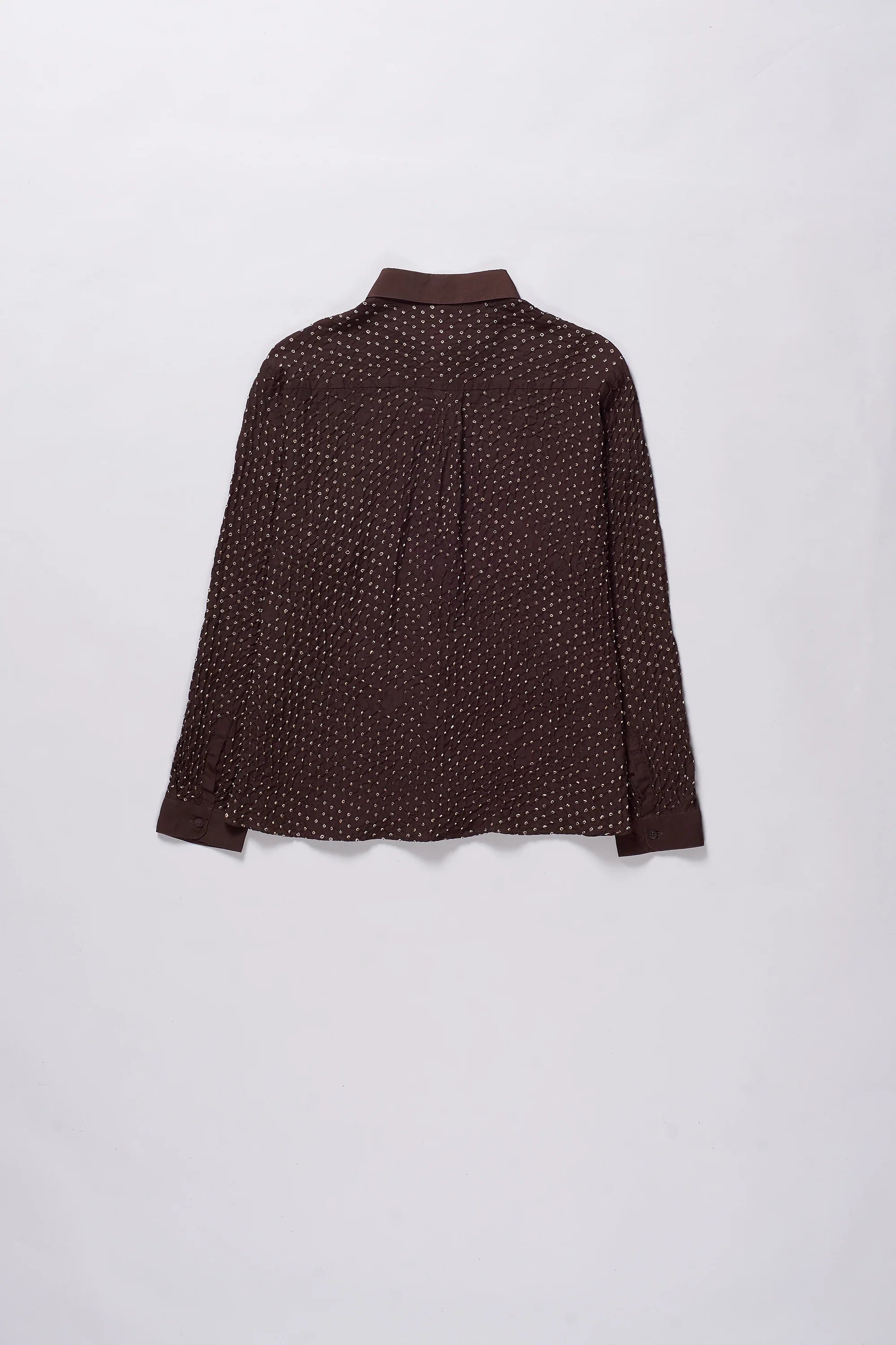 Burnt Umber Silk Bandhani Shirt