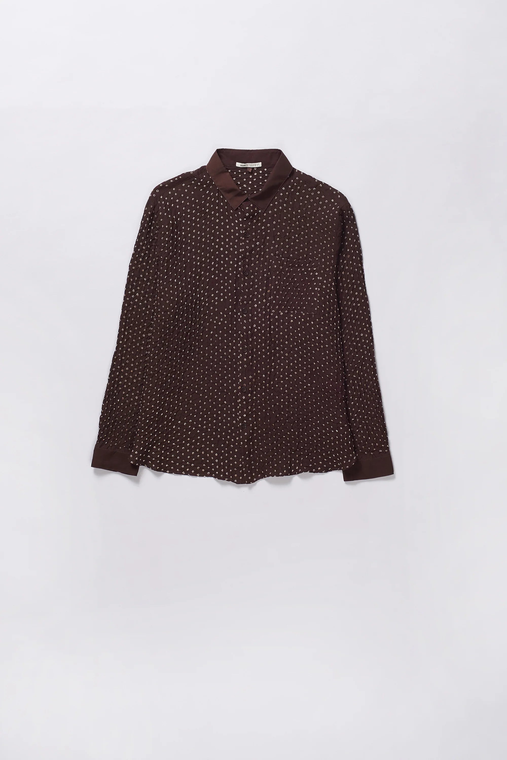 Burnt Umber Silk Bandhani Shirt