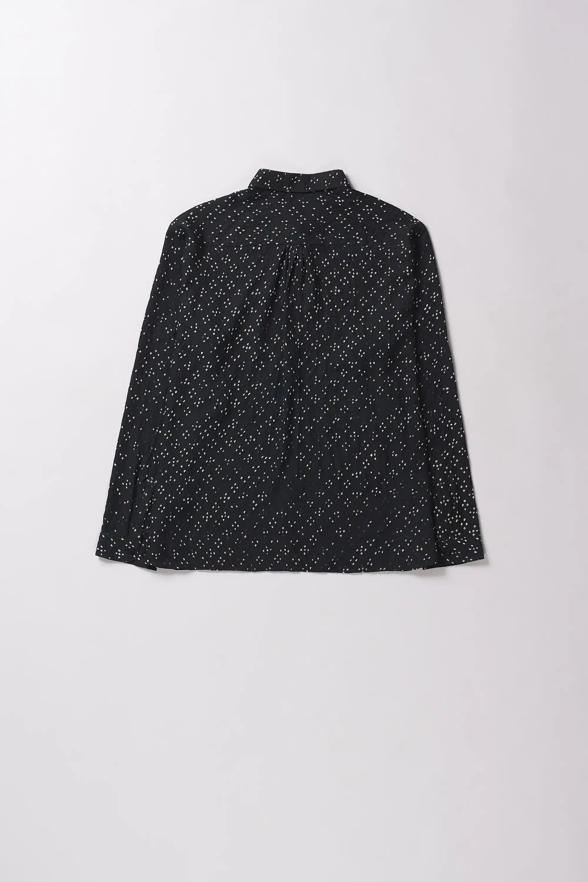 Black bandhani  silk shirt