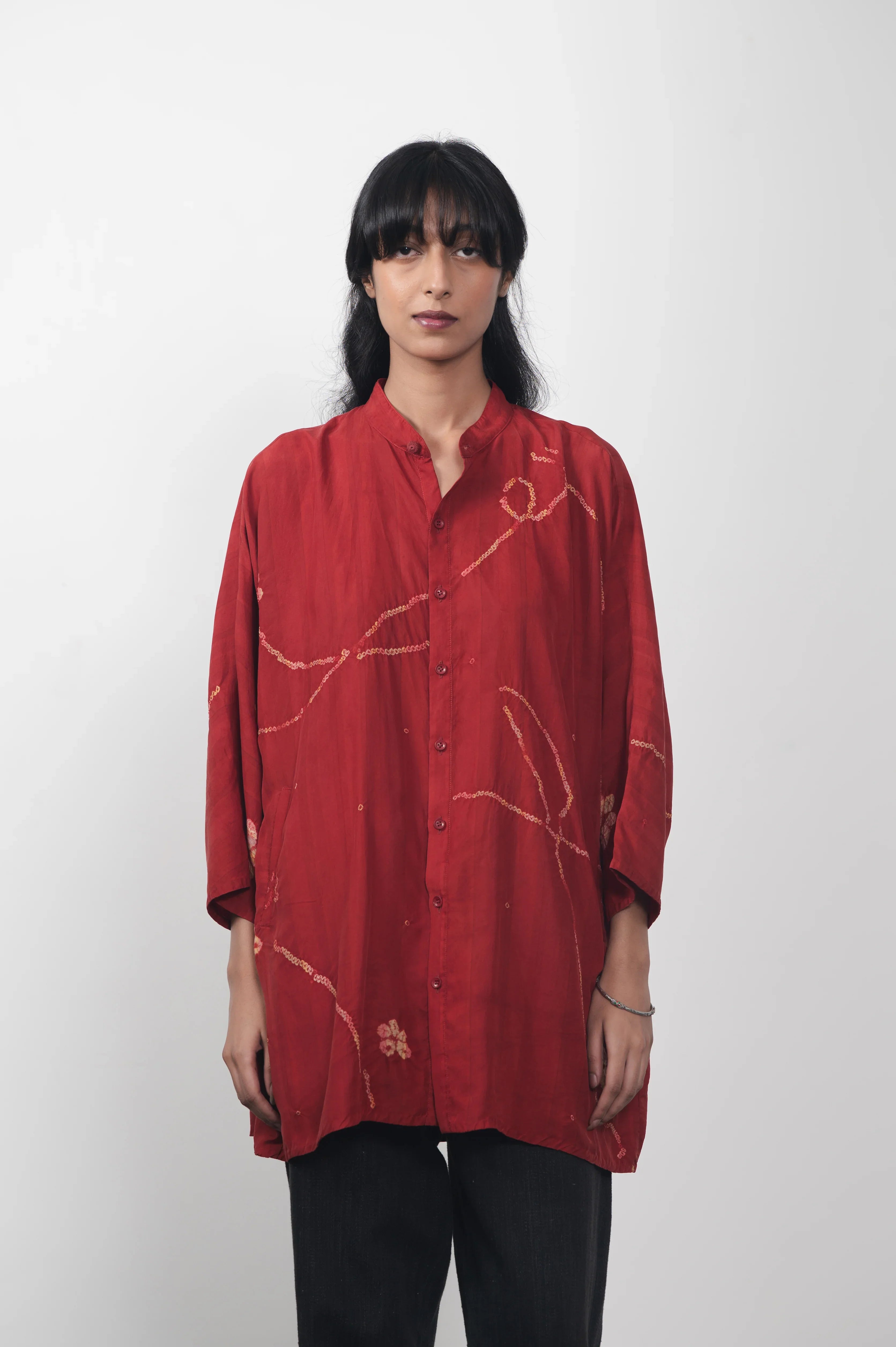 Kimono Sleeve Red Shirt