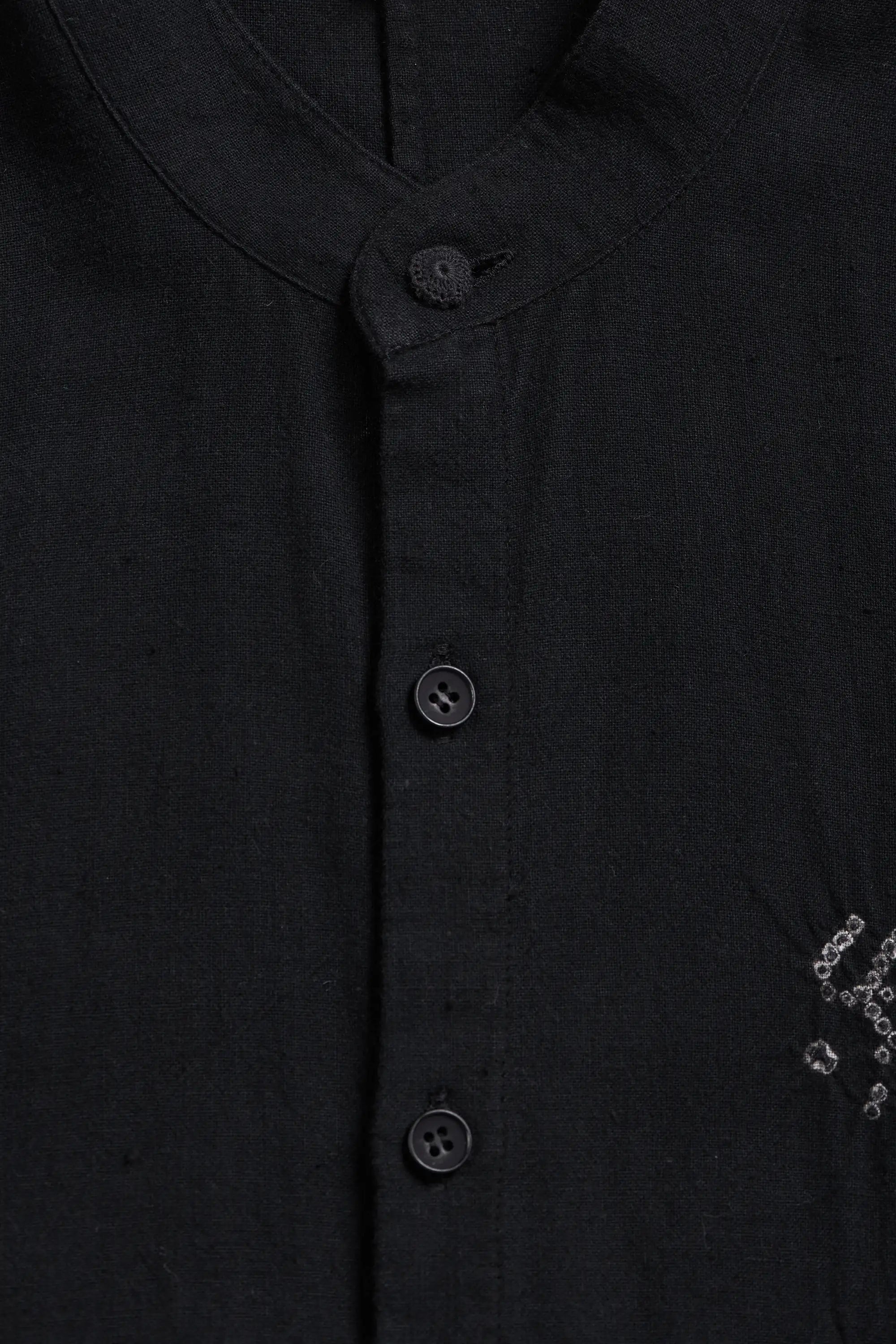 Black Macca Bandhani Shirt