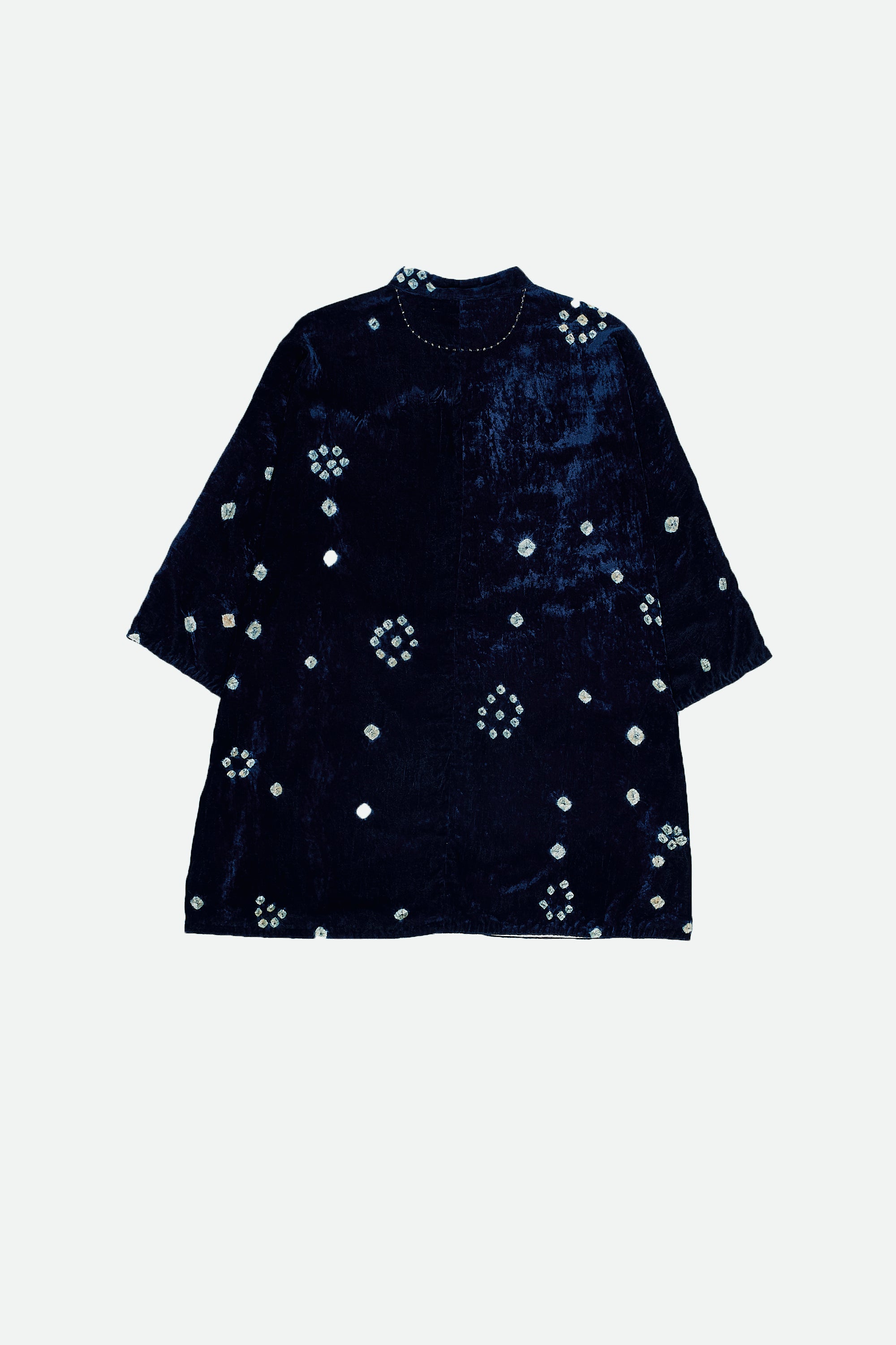 INDIGO BANDHANI VELVET SHIRT