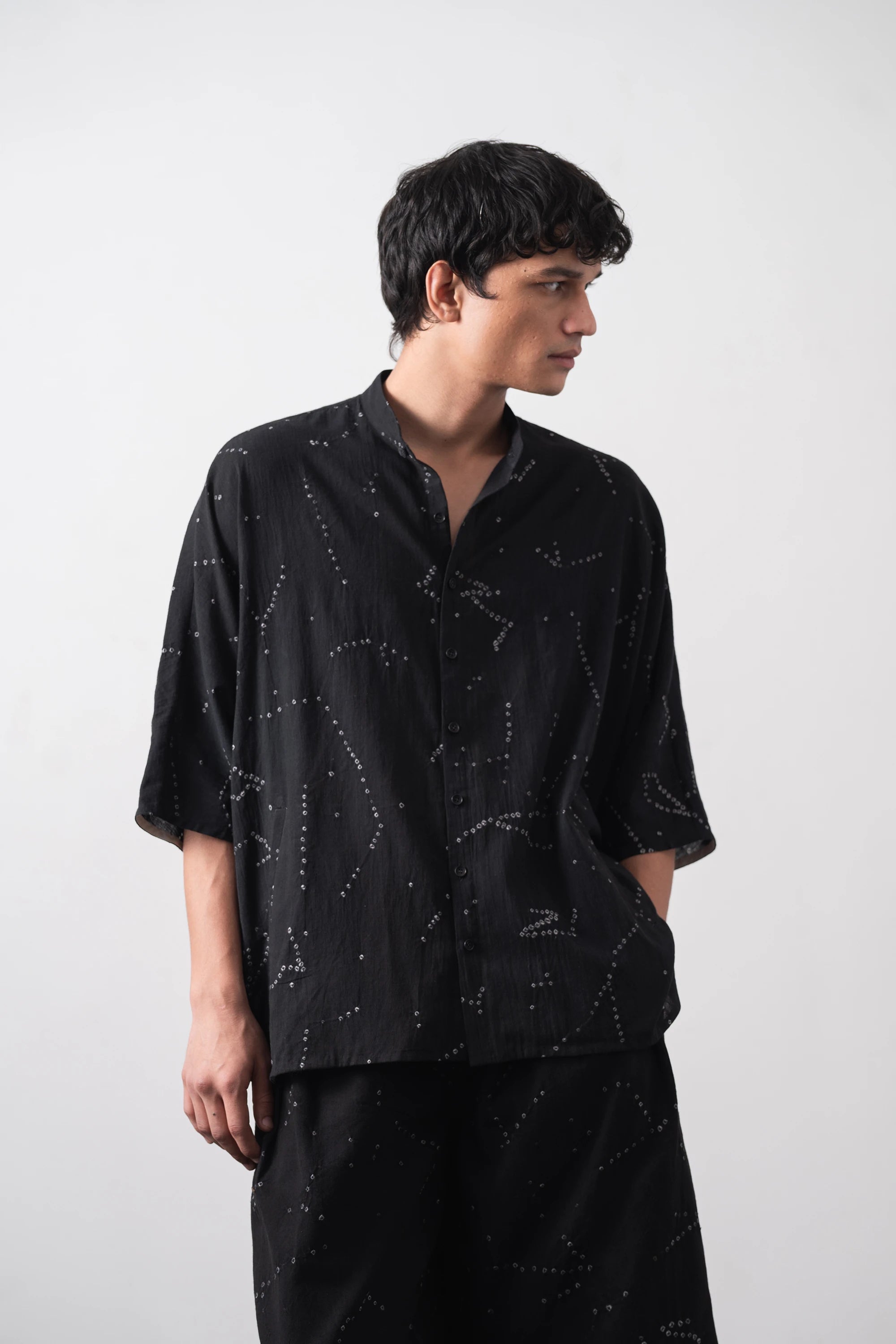 Black Mcover Bandhani Shirt
