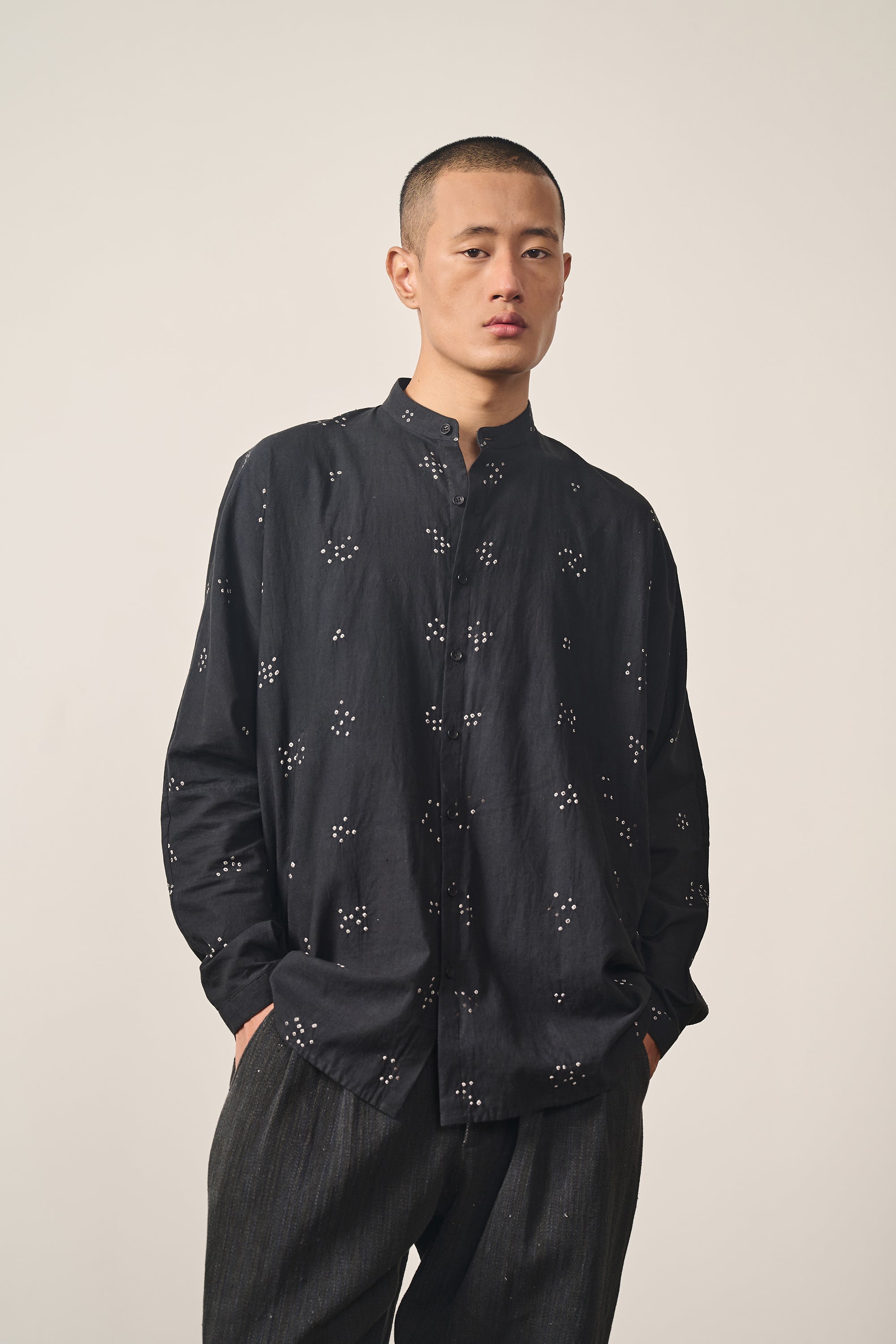 BLACK FULL SLEEVE MENS SHIRT