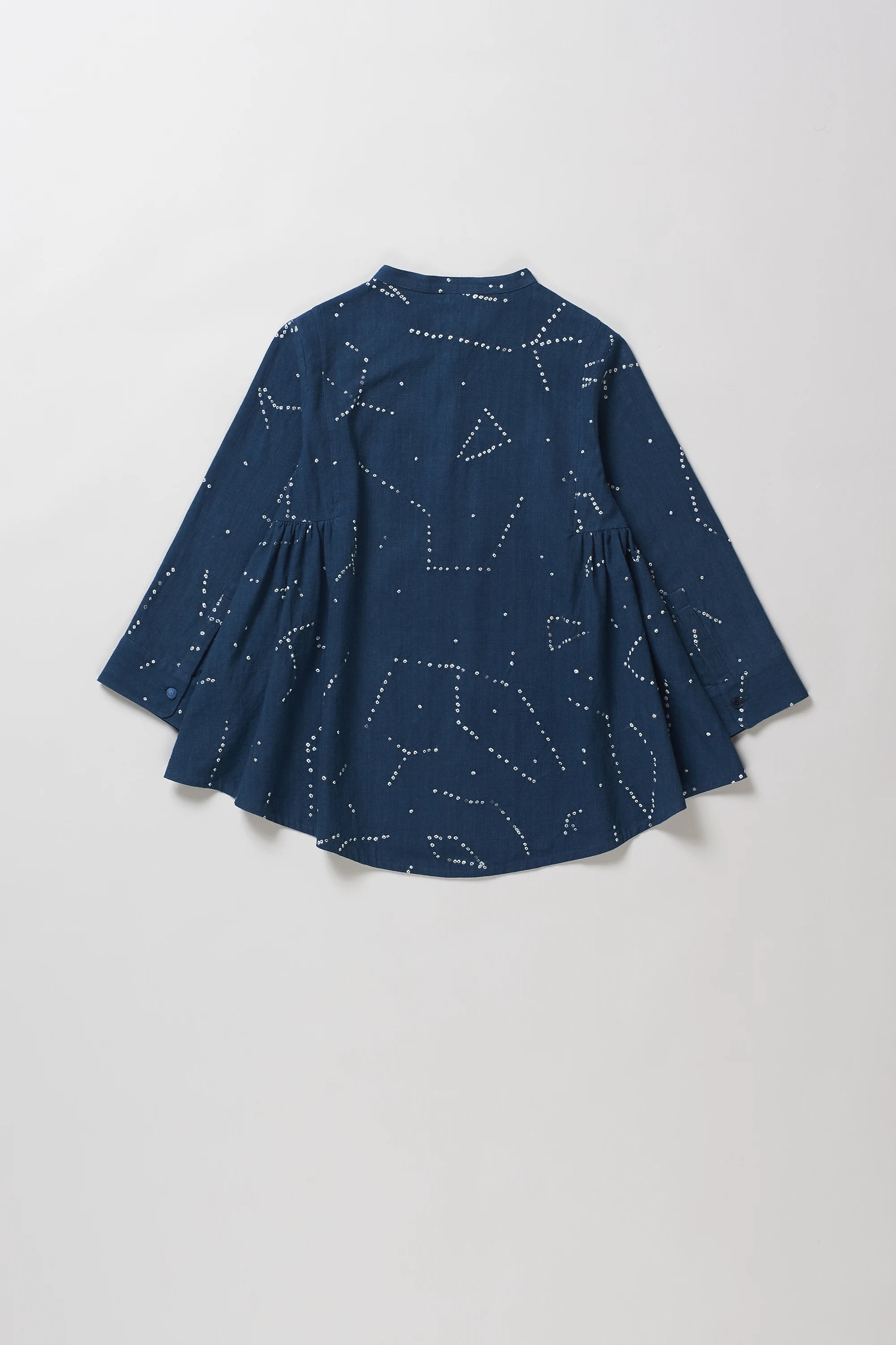 Mul Cotton Bandhani Top in Space Blue