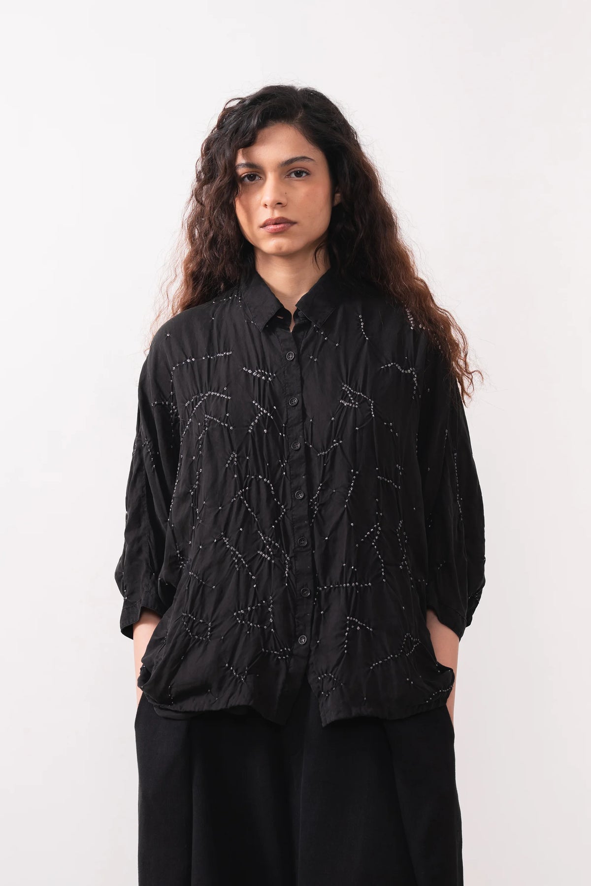 Relaxed Womens Bandhani Shirt