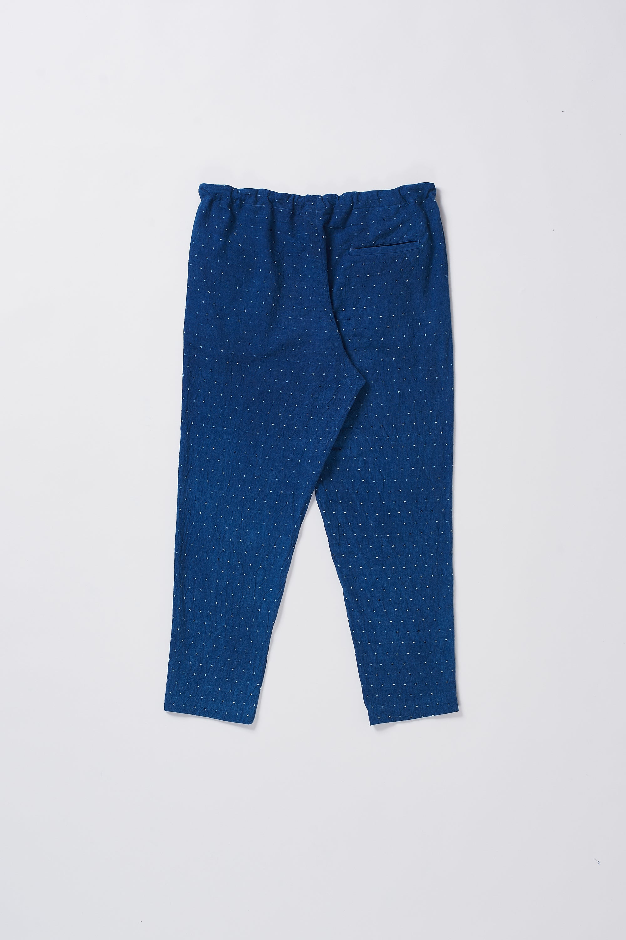 MEDIUM INDIGO BANDHANI COTTON DRAWSTRING PANT