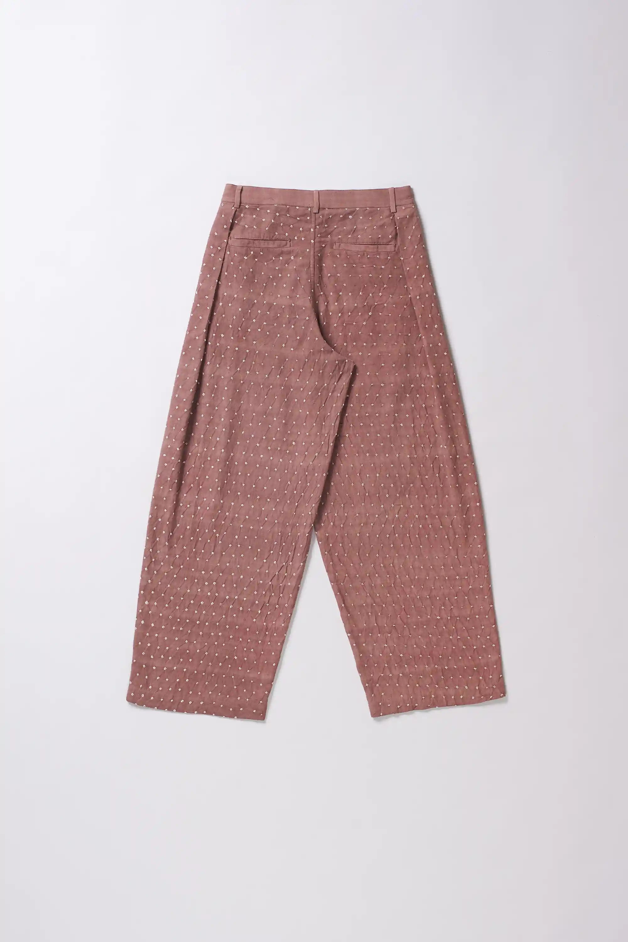 Back shot of a old rose cotton pant