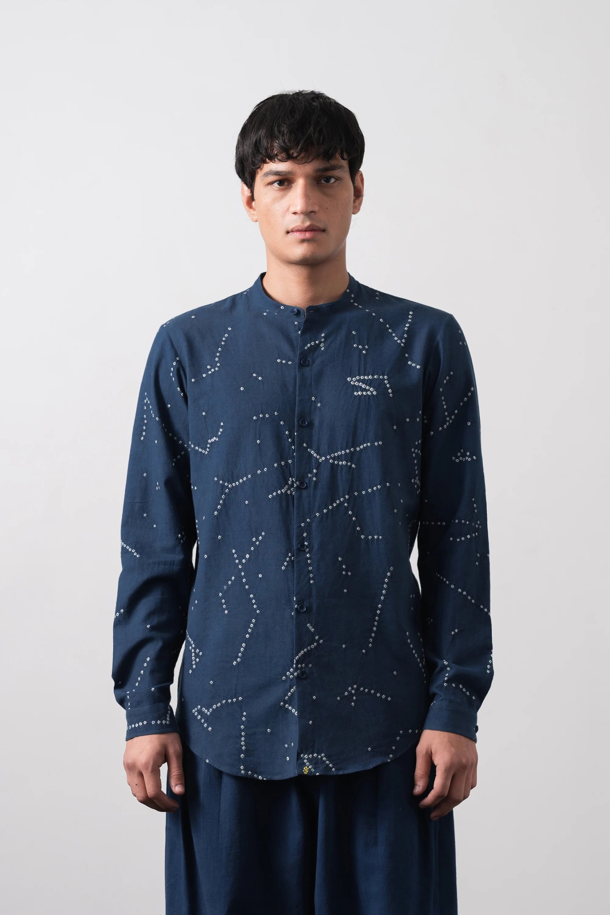 Space Blue Virgo Shirt with Bandhani