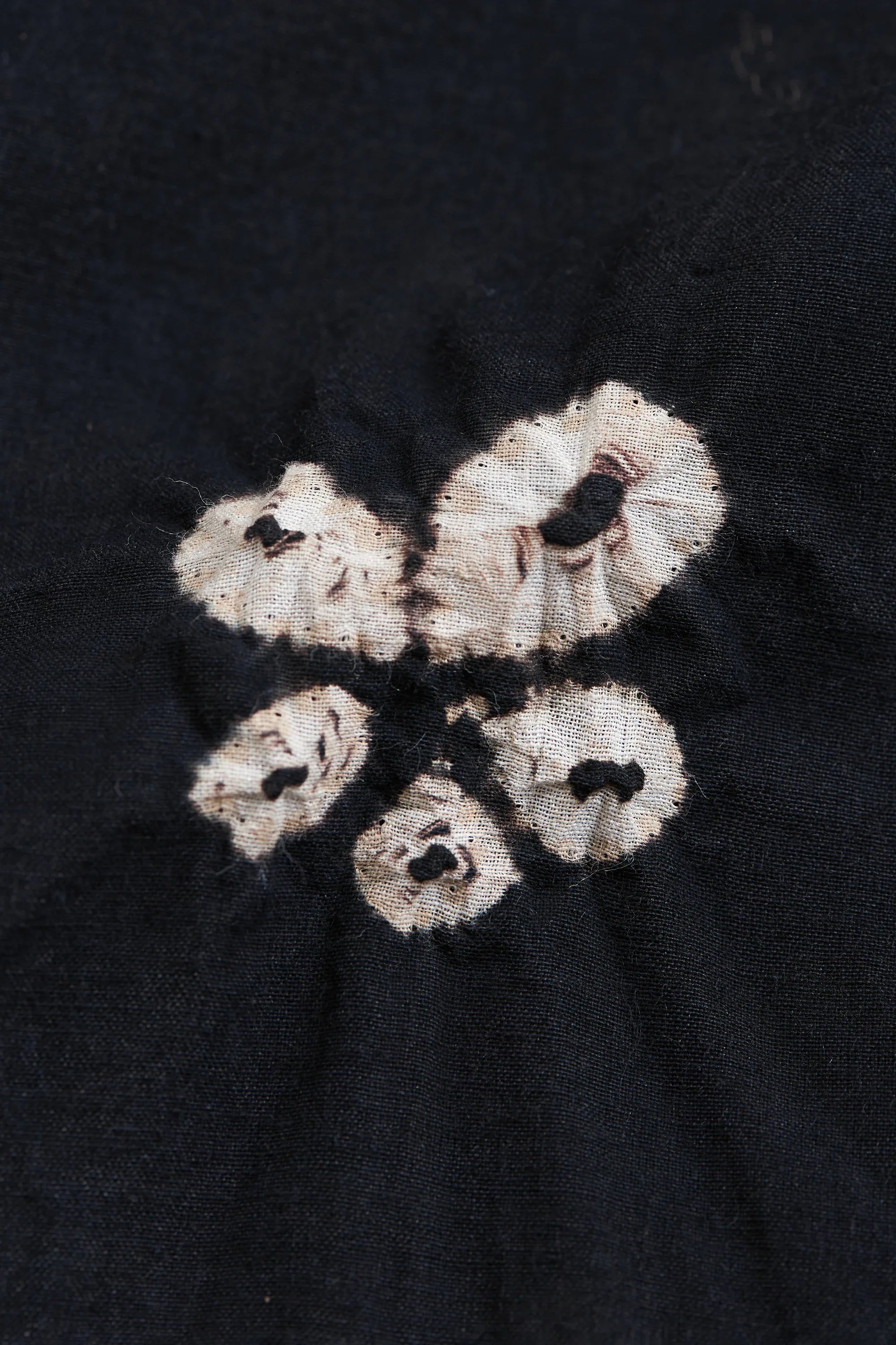 Black Band Collar Bandhani Shirt