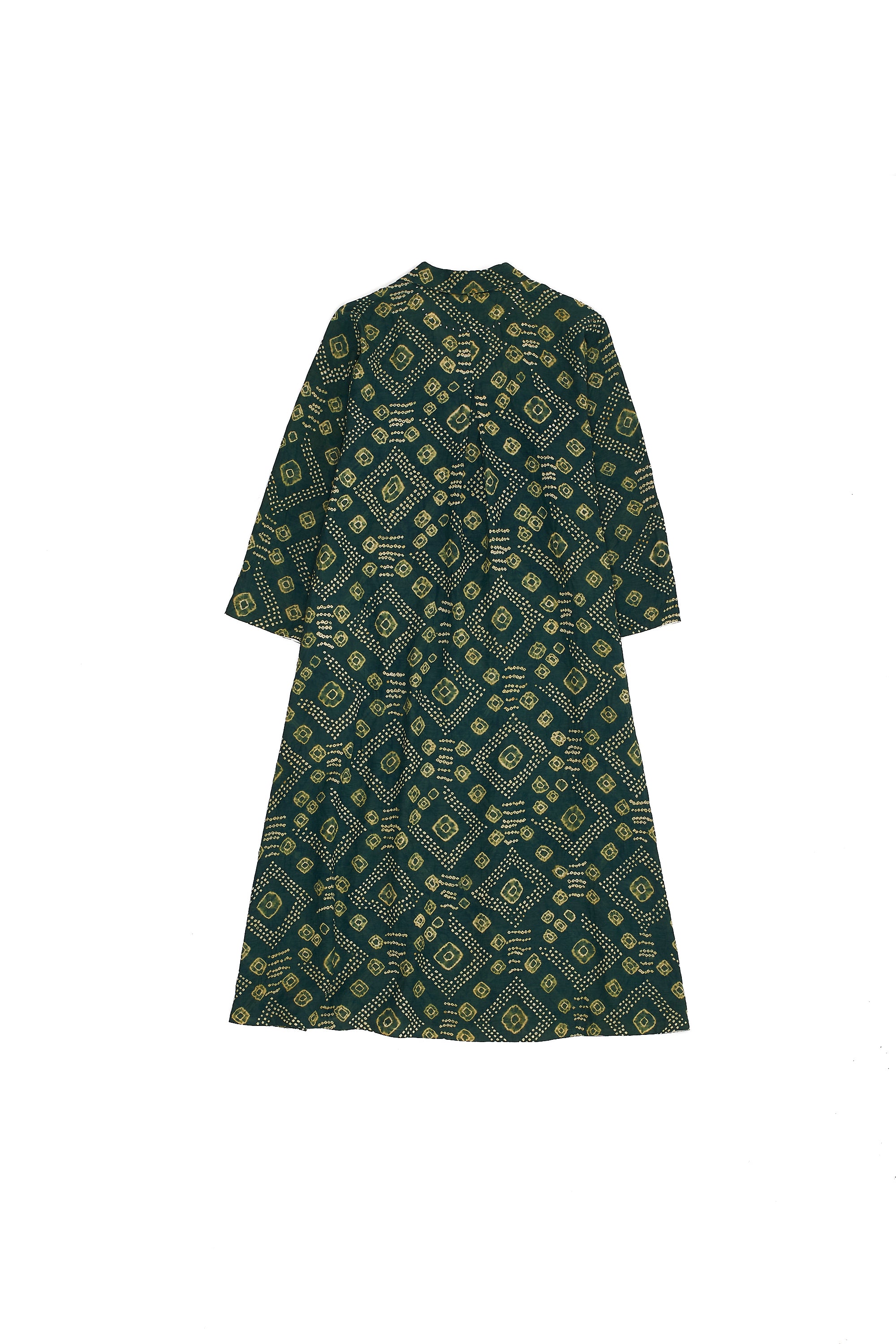 HAND EMBROIDERED BOTTLE GREEN WOMEN DRESS