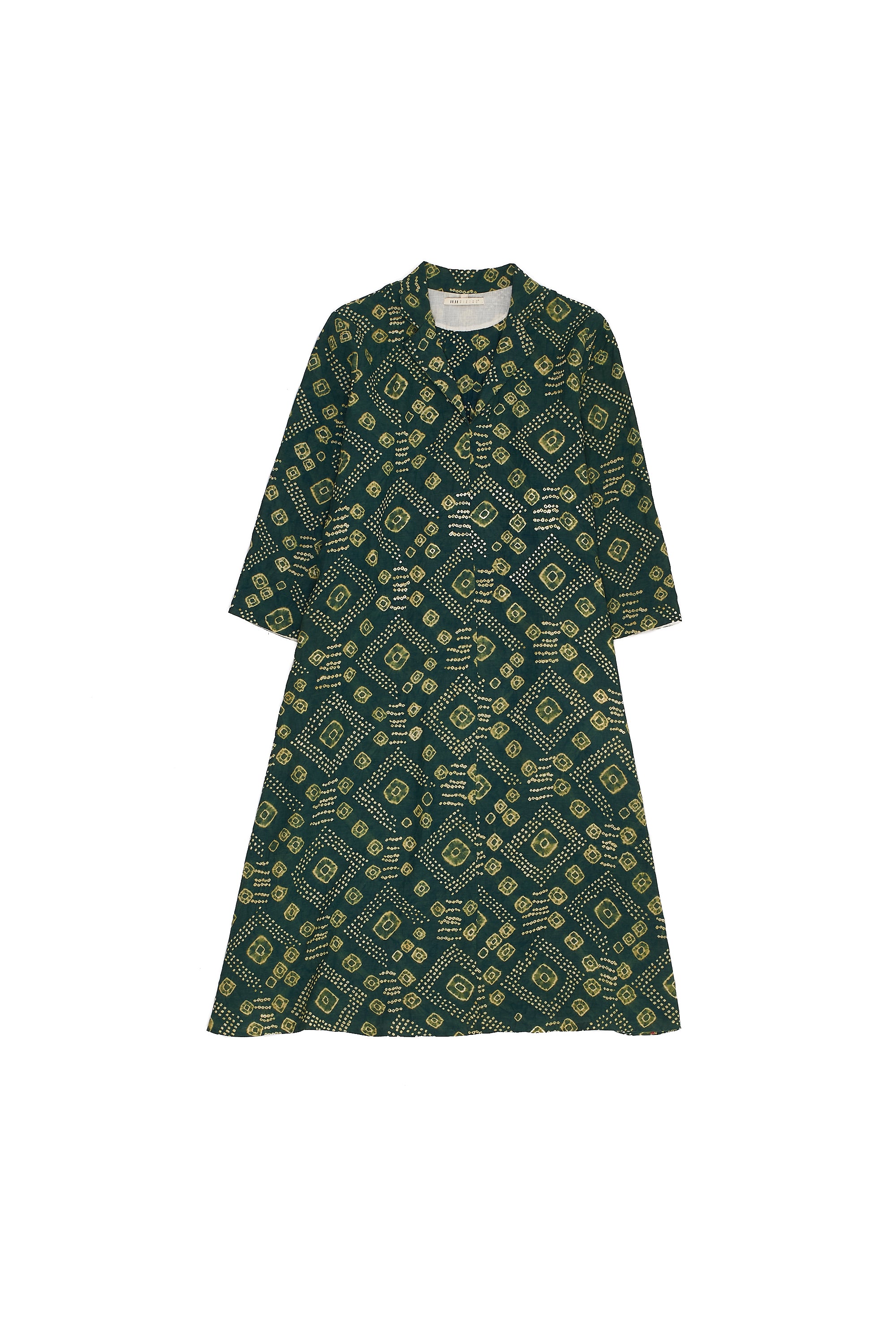 HAND EMBROIDERED BOTTLE GREEN WOMEN DRESS