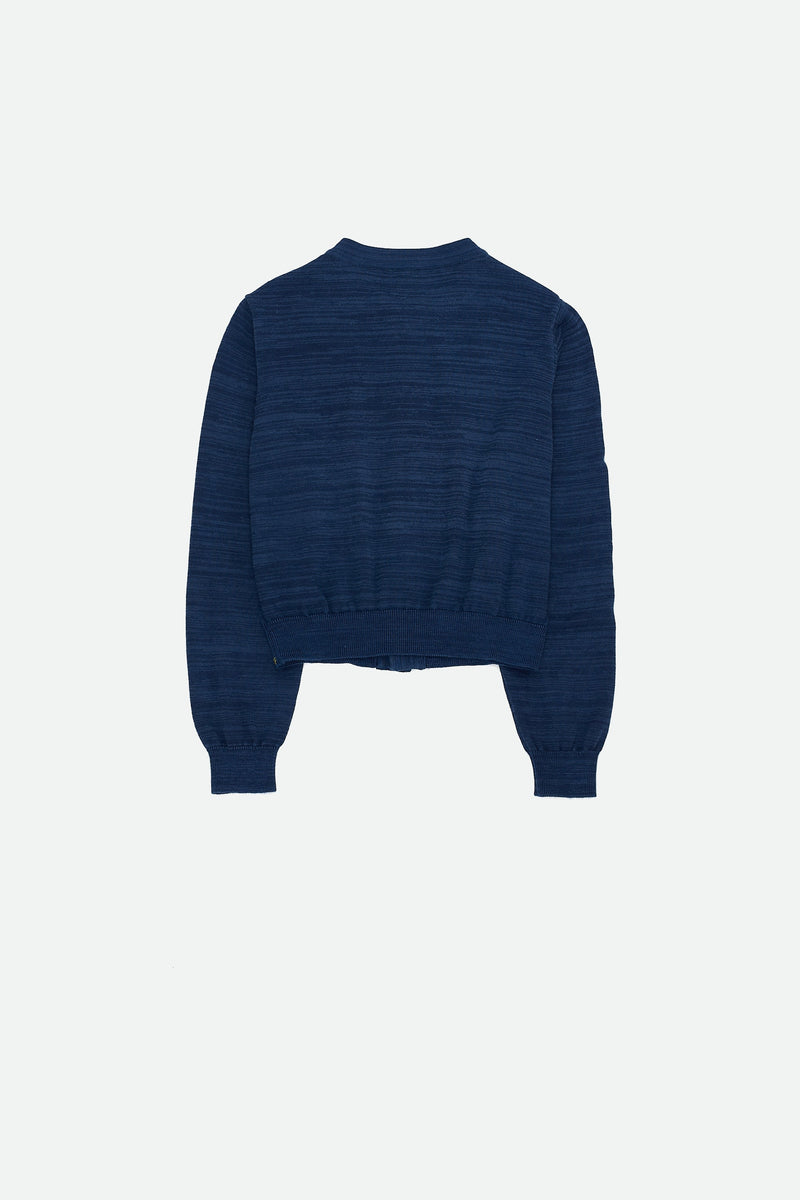 INDIGO MERINO & PASHMINA WOOL CARDIGAN SWEATER