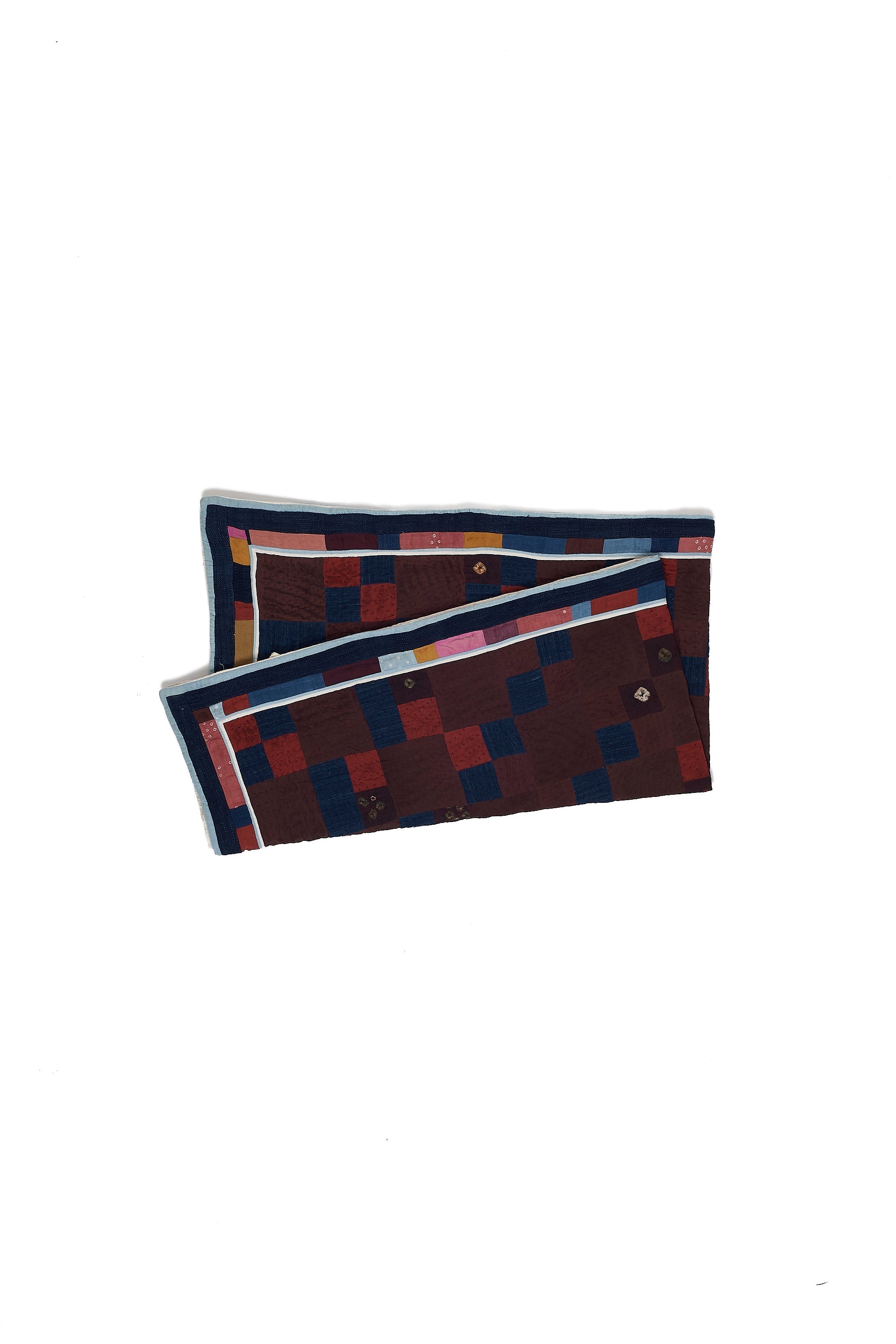 Hand Embroidered Patchwork Quilt in Shades Of Wine