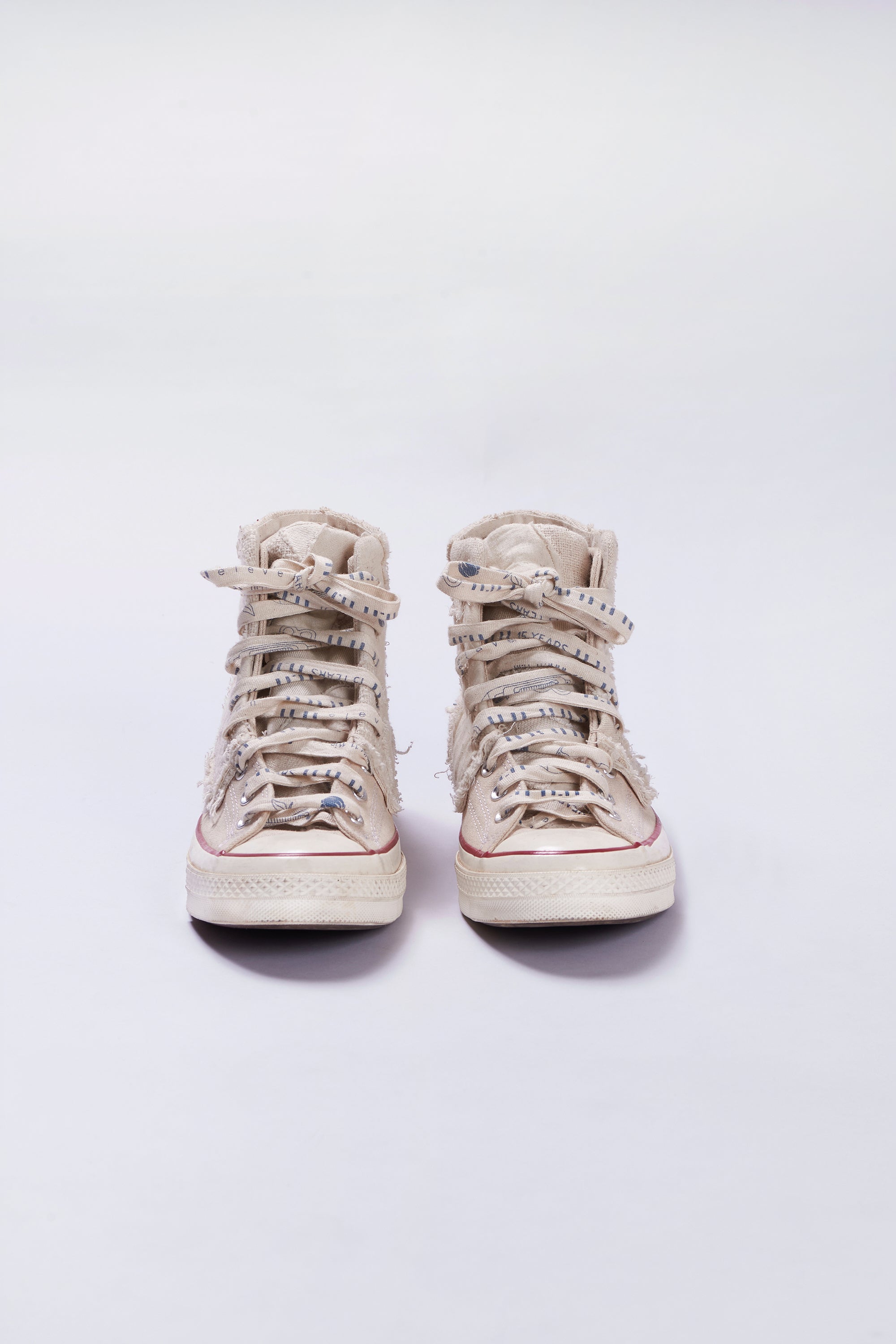 ECRU ONE OF A KIND HANDMADE CONVERSE SHOES