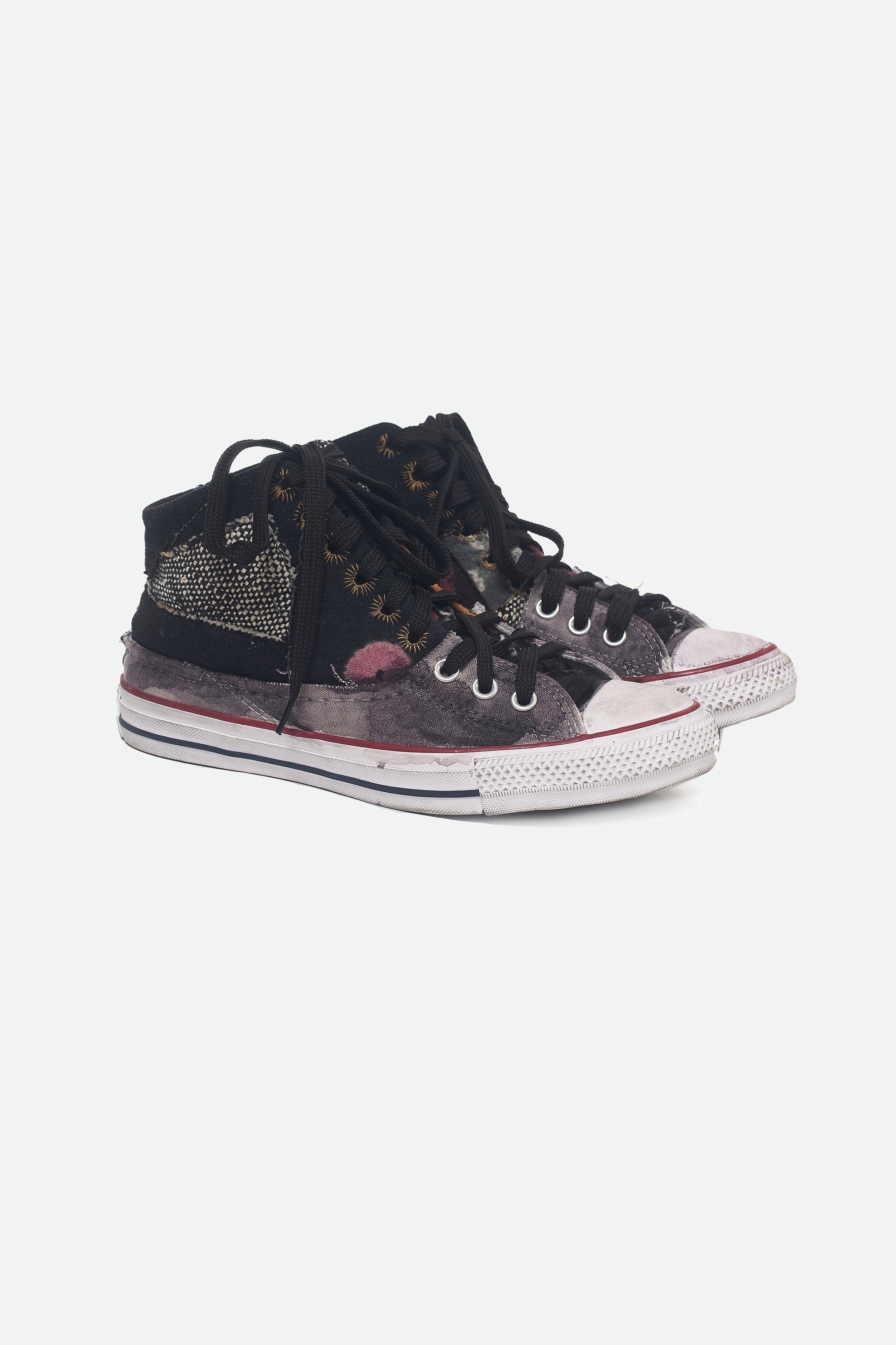 Black One of A Kind Handmade Converse Shoes