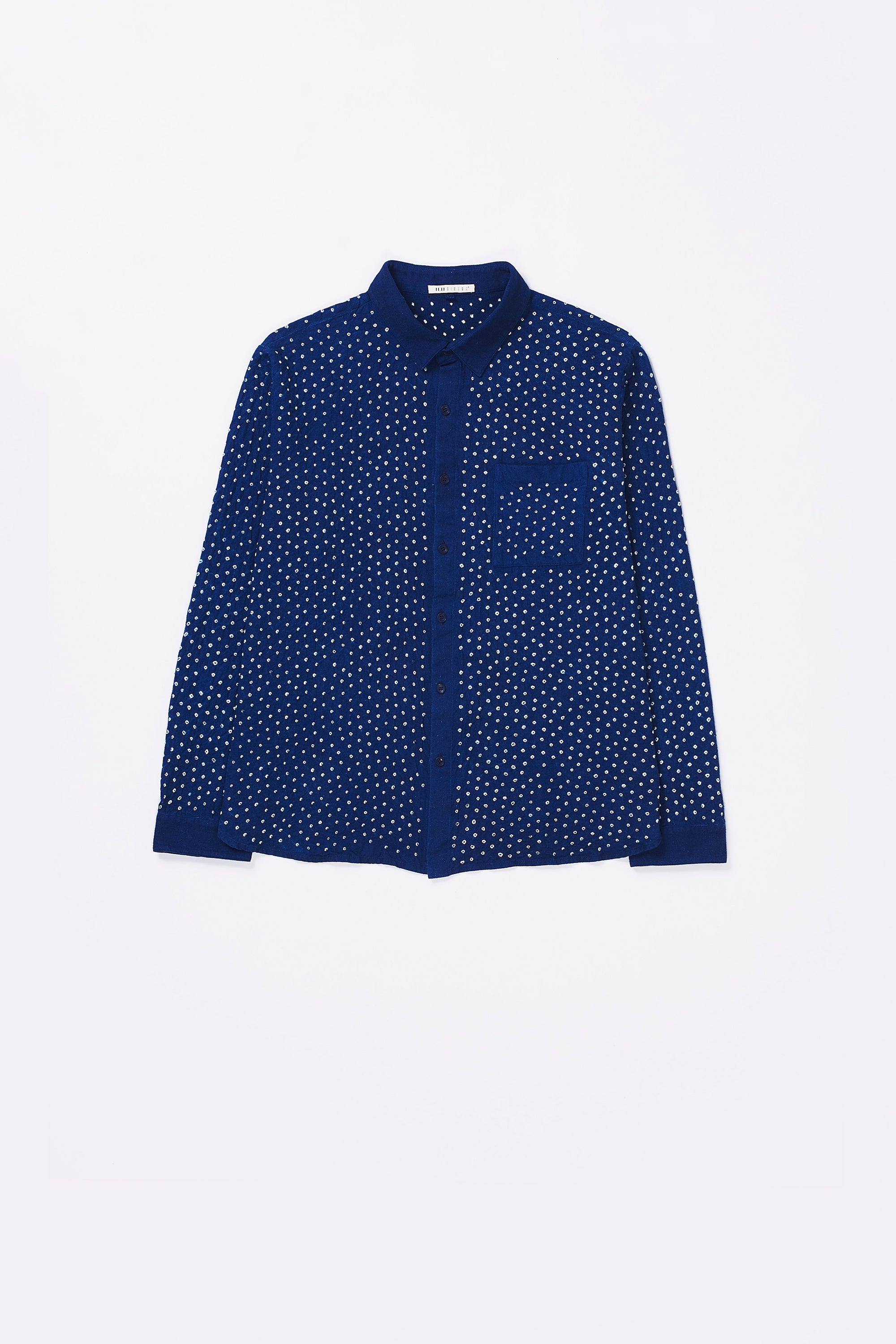 MEDIUM INDIGO COTTON BANDHANI SHIRT