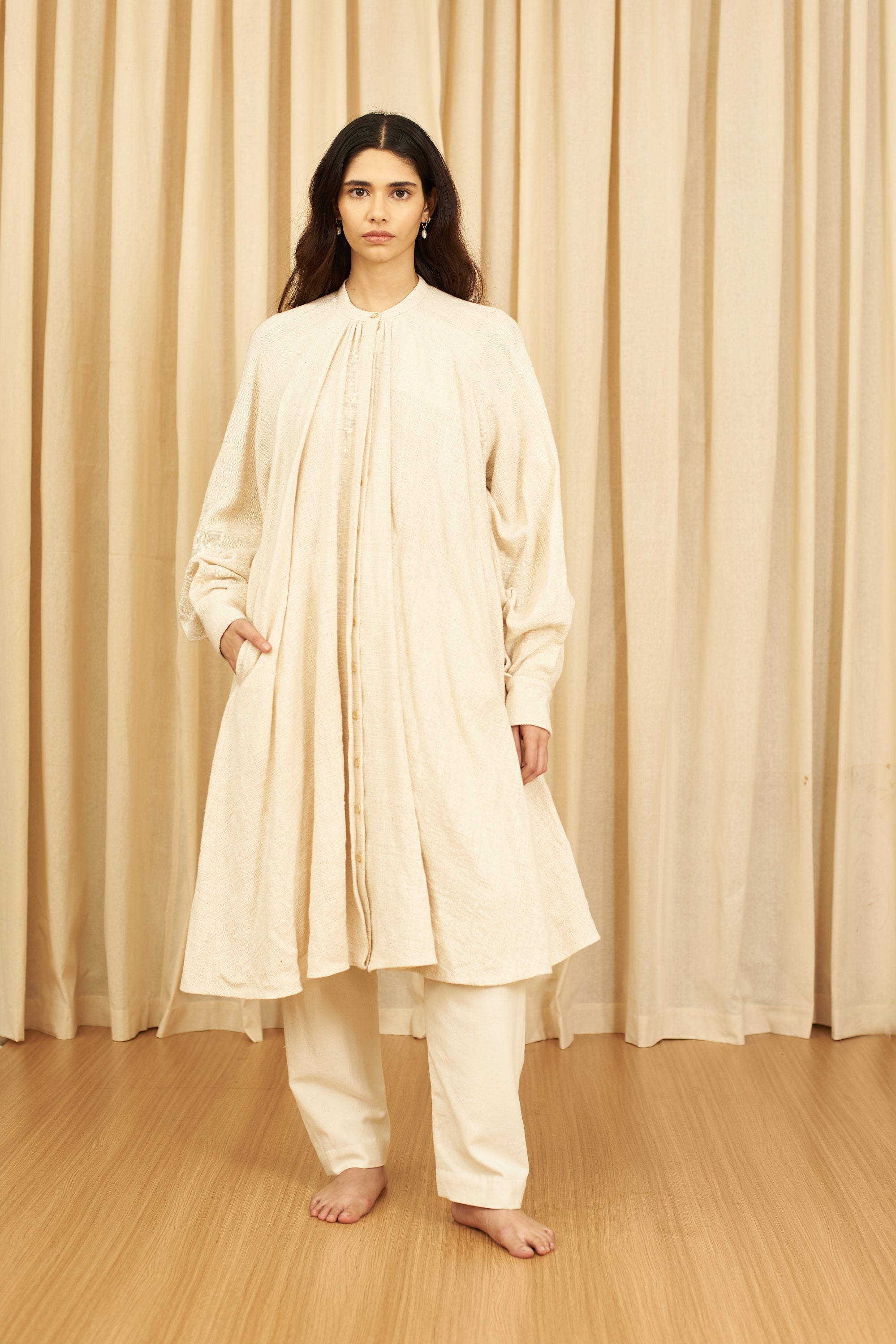 UNDYED ORGANIC COTTON DANCER'S ROBE DRESS