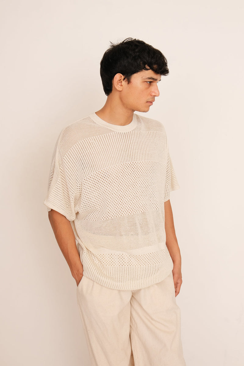 UNDYED COTTON KNITTED T-SHIRT