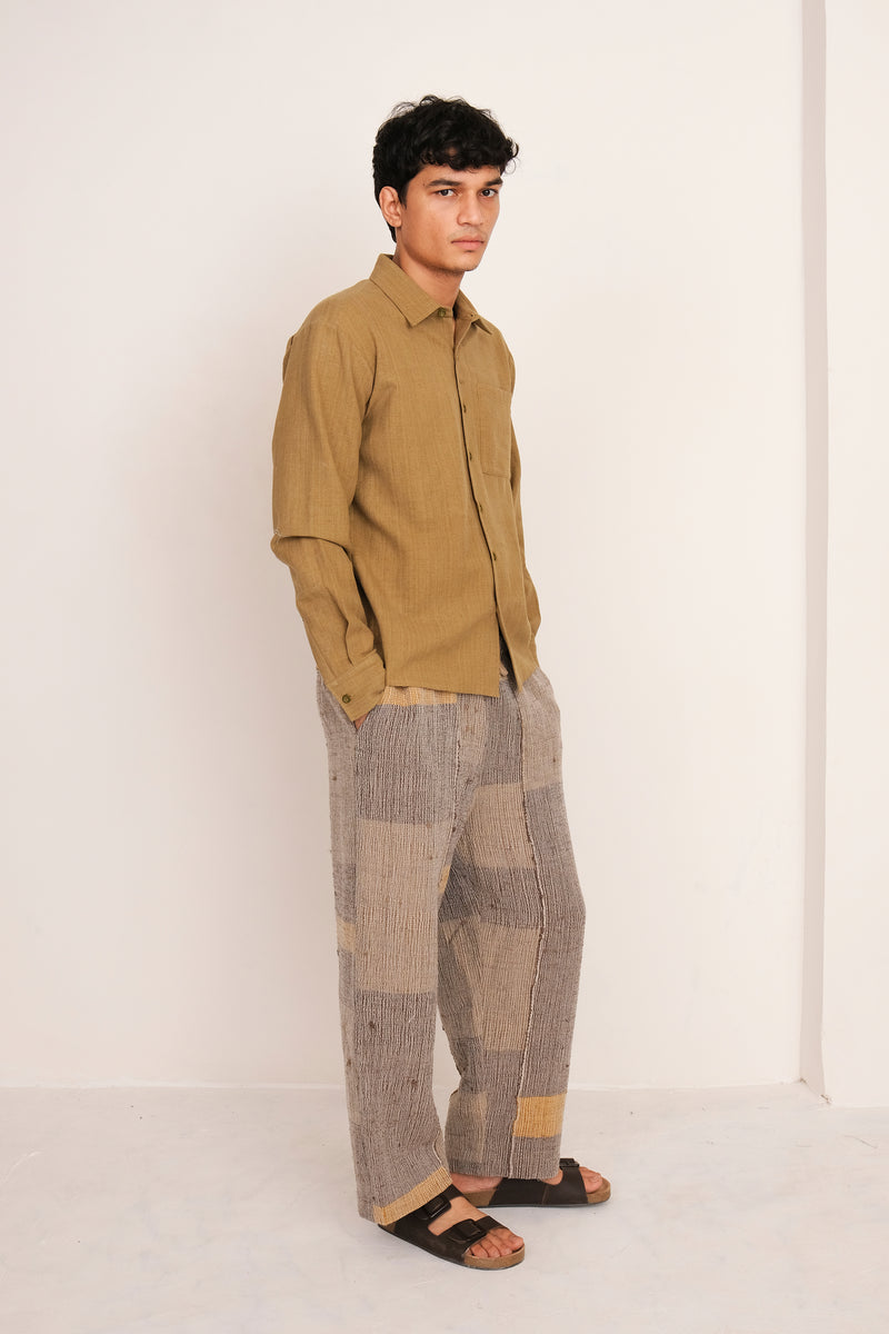 PATCHWORKED UNISEX COTTON SILK MADE PANTS