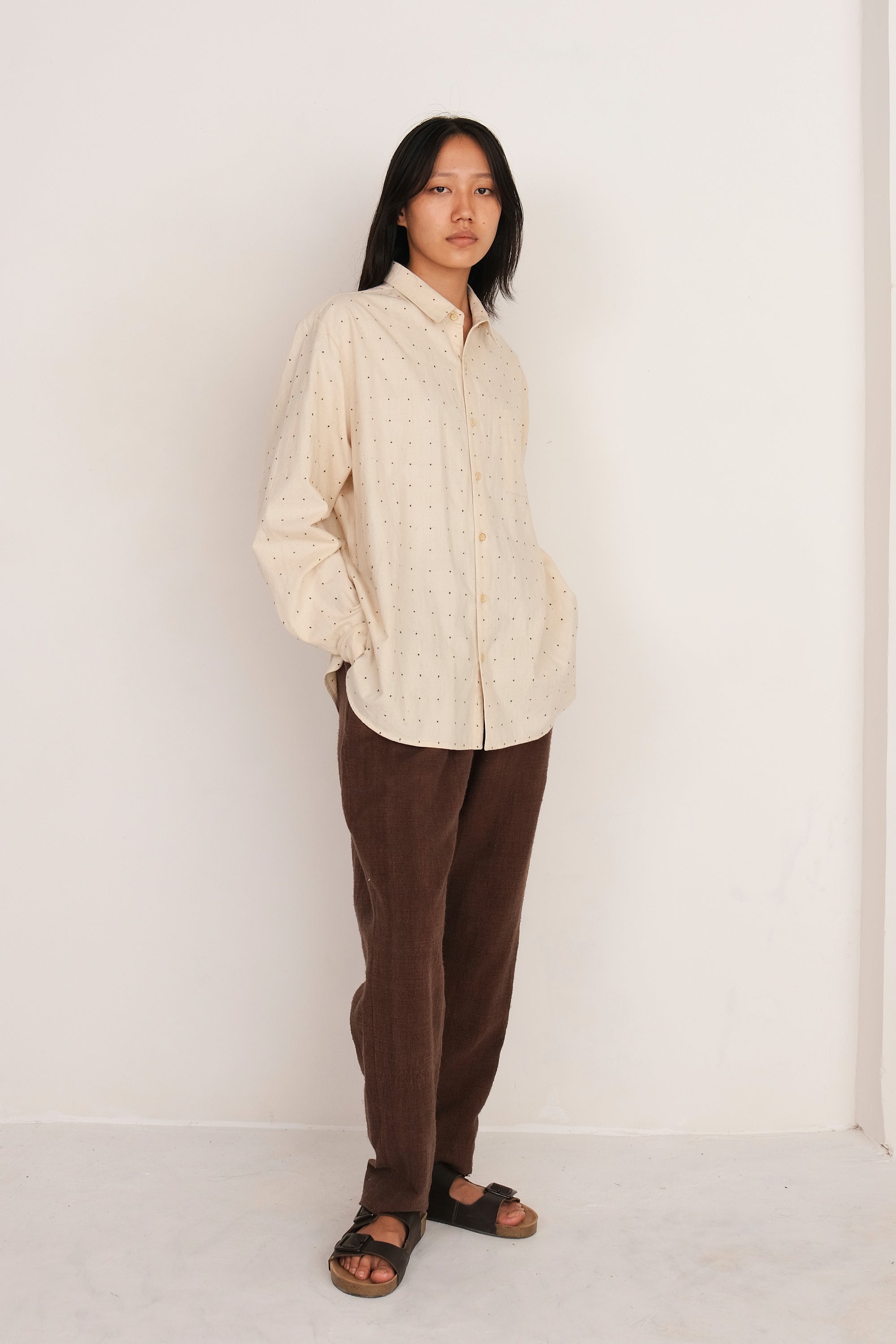 ECRU FINE COTTON TANGALIYA SHIRT