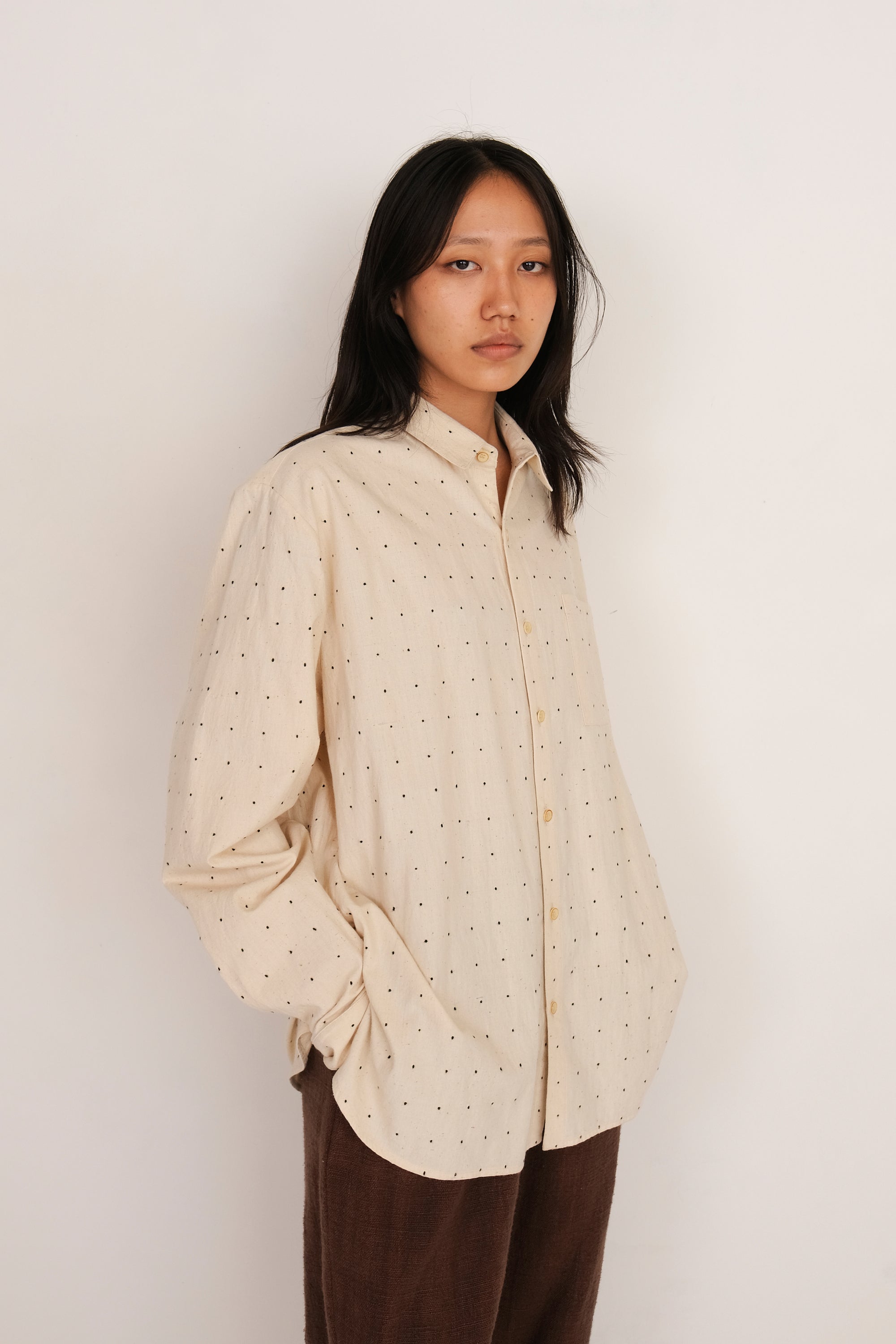 ECRU FINE COTTON TANGALIYA SHIRT