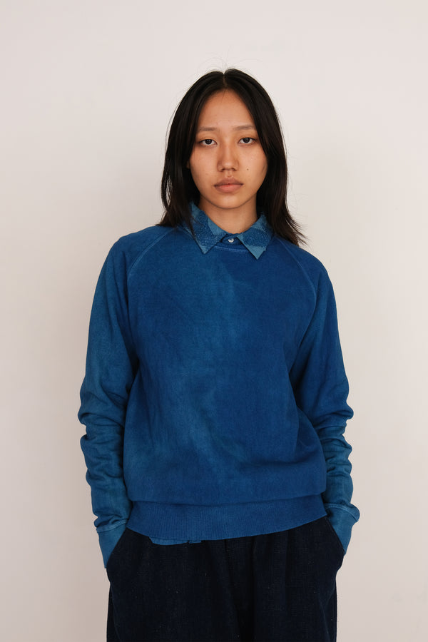 INDIGO SOLID ORGANIC COTTON SWEATSHIRT