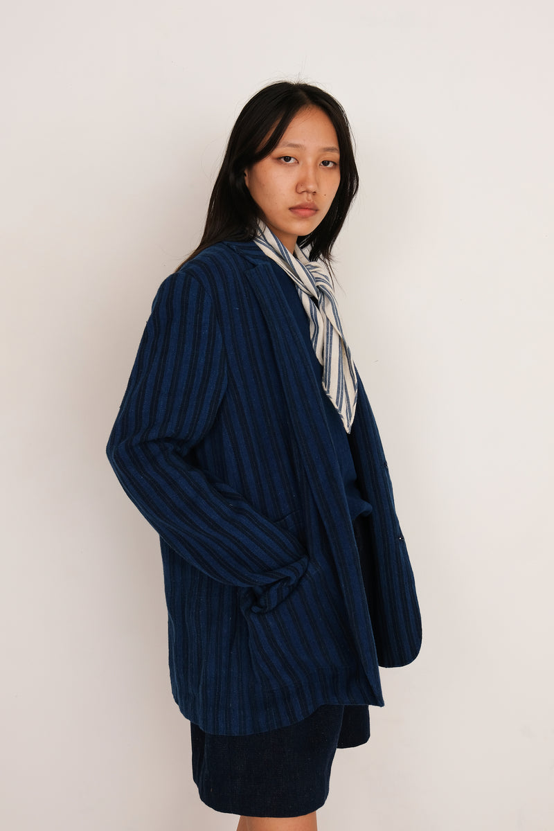 INDIGO OVERSIZED YARN DYED JACKET