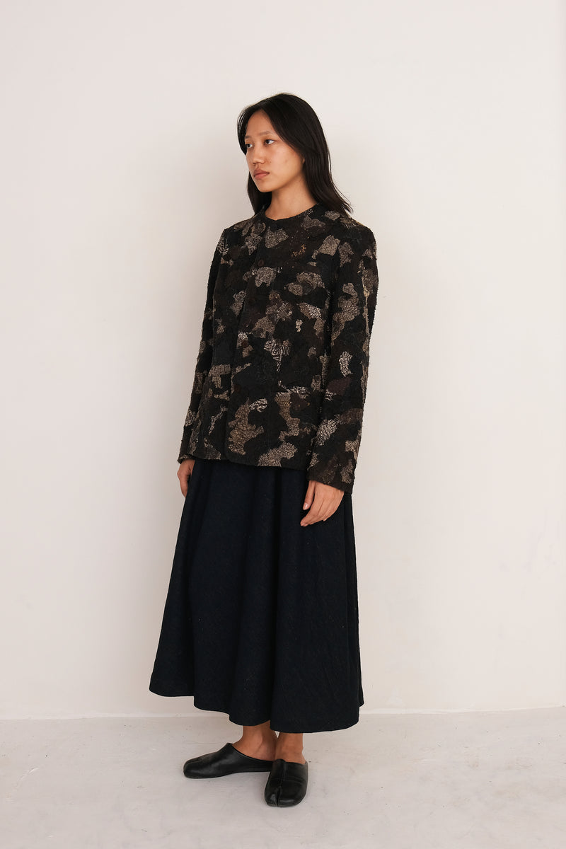 A LINE PANELLED SKIRT