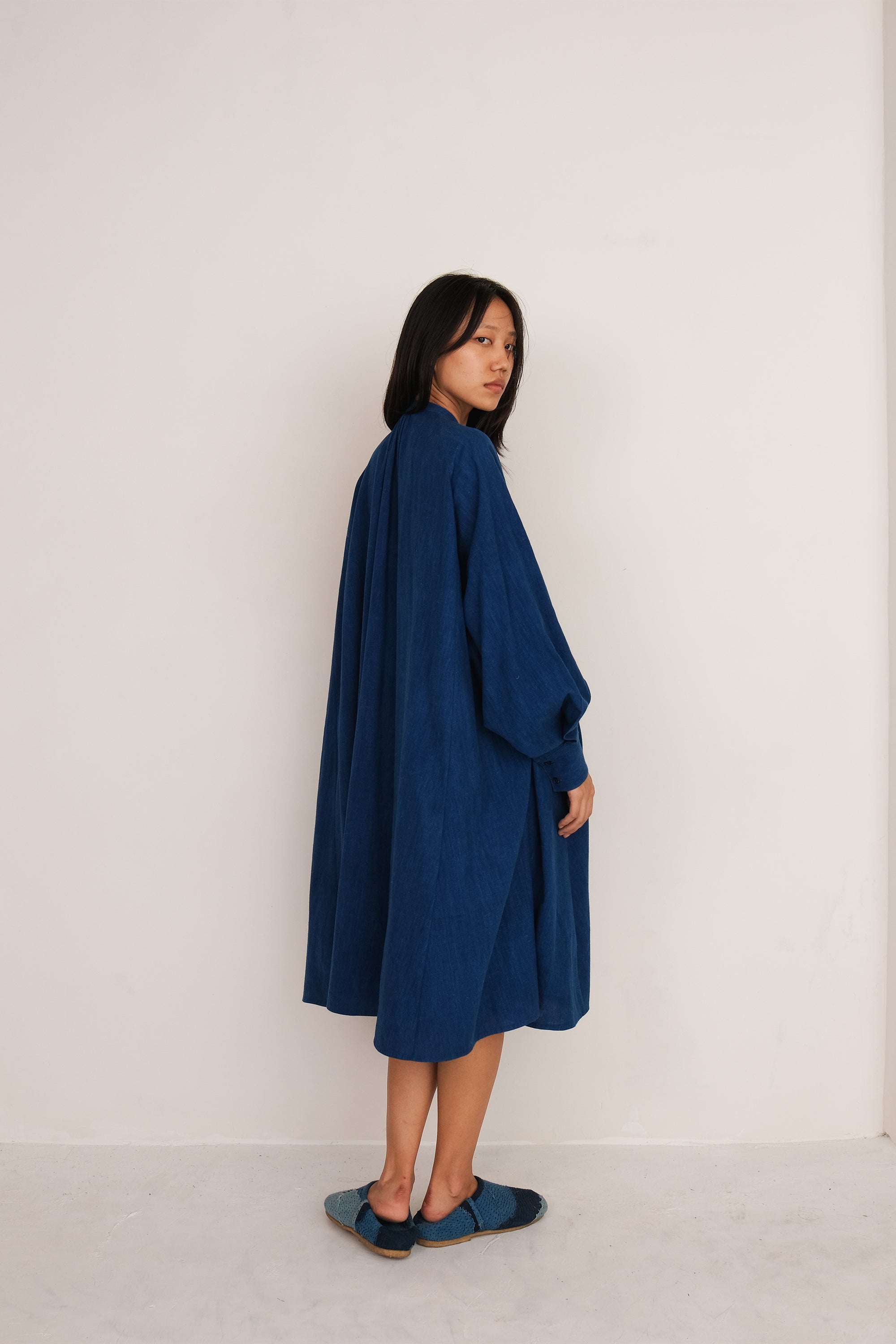 MEDIUM INDIGO FINE COTTON DRESS