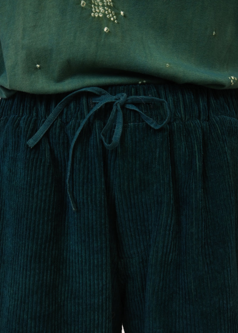 BOTTLE GREEN CORDUROY UNISEX SHORTS