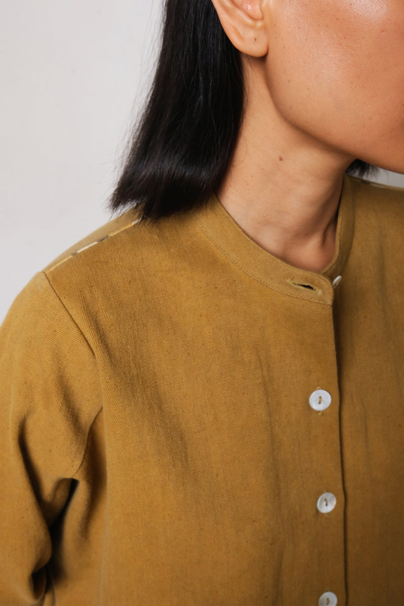 DENIM MUSTARD YELLOW SHIRT