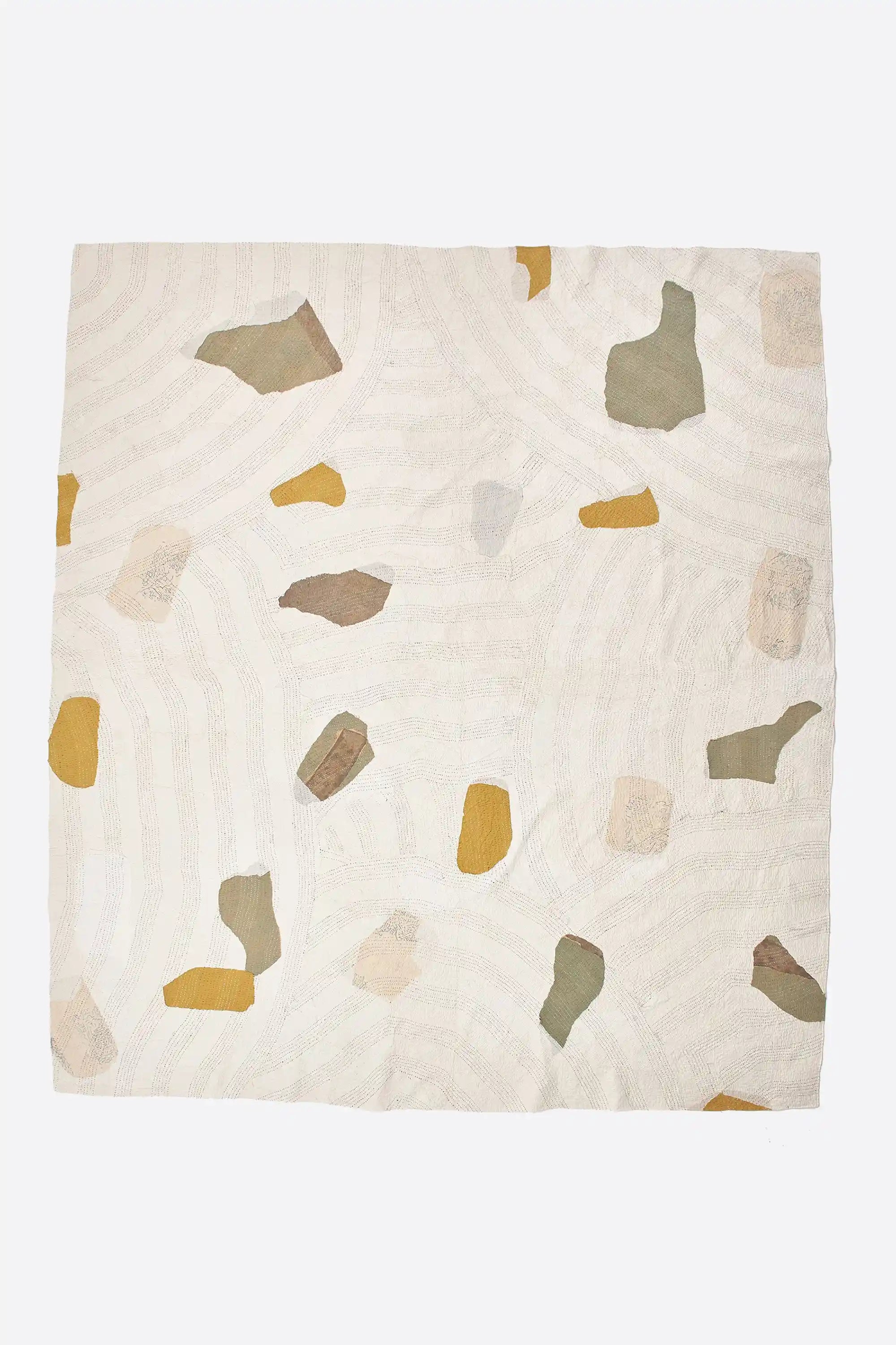 Textile with a pattern of geometric shapes on a white background