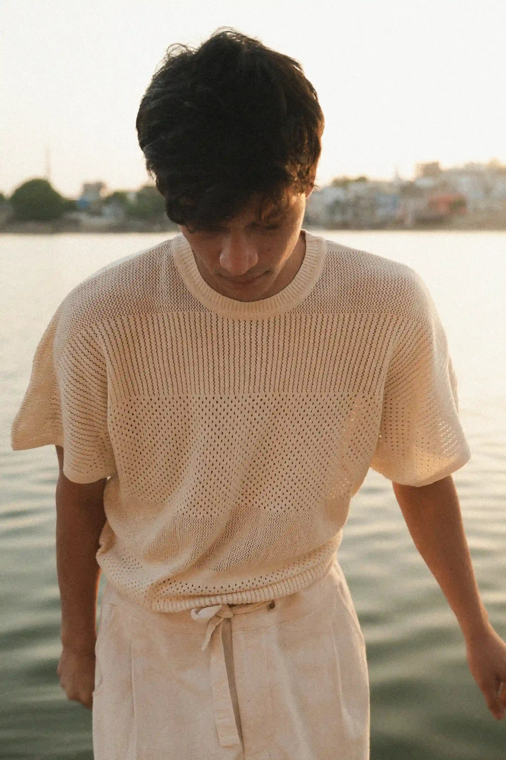 Undyed Cotton Knitted T-Shirt