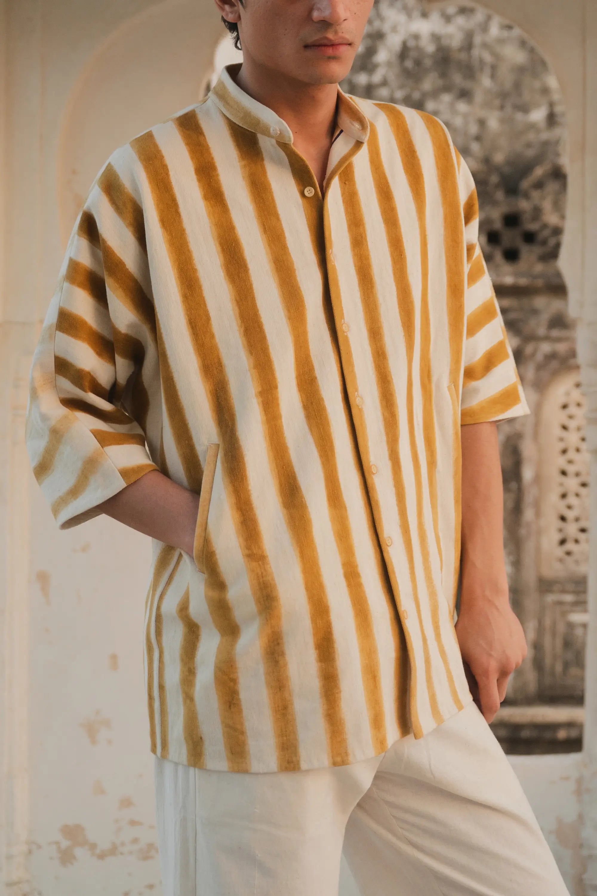 Macca Shirt In Hand Painted Stripes