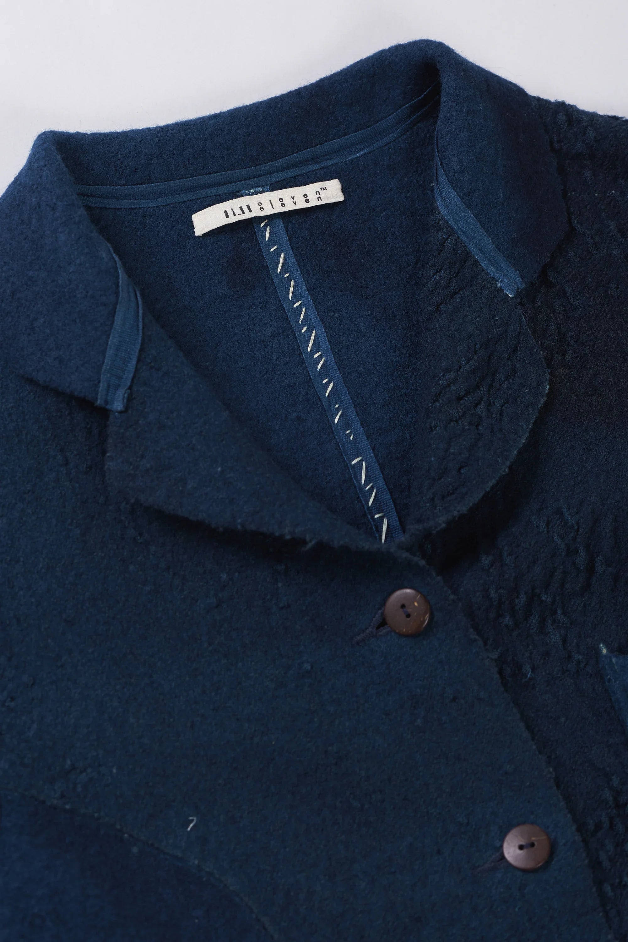 Worker jacket in felted wool with bandhani