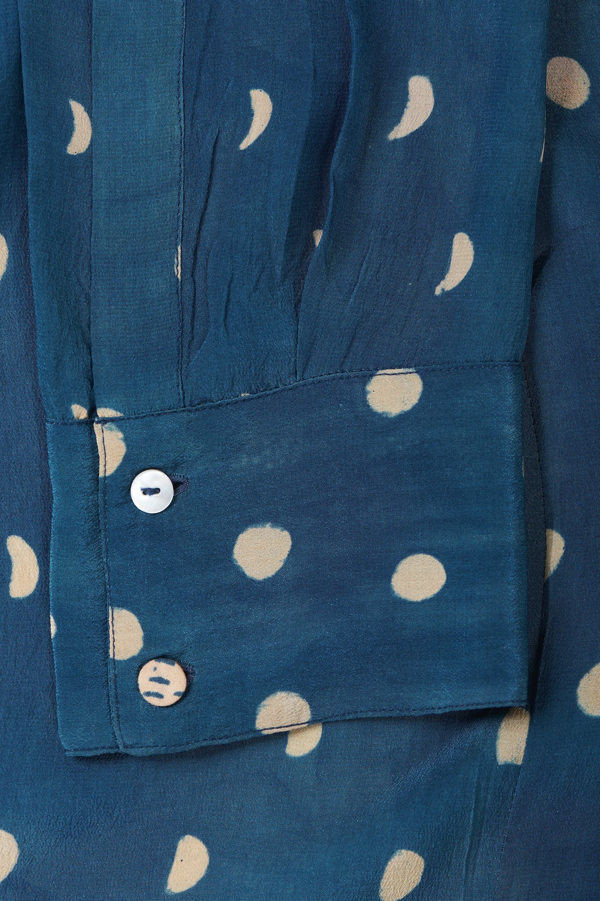 Vingilsel Drape Dress In Silk with Block Print