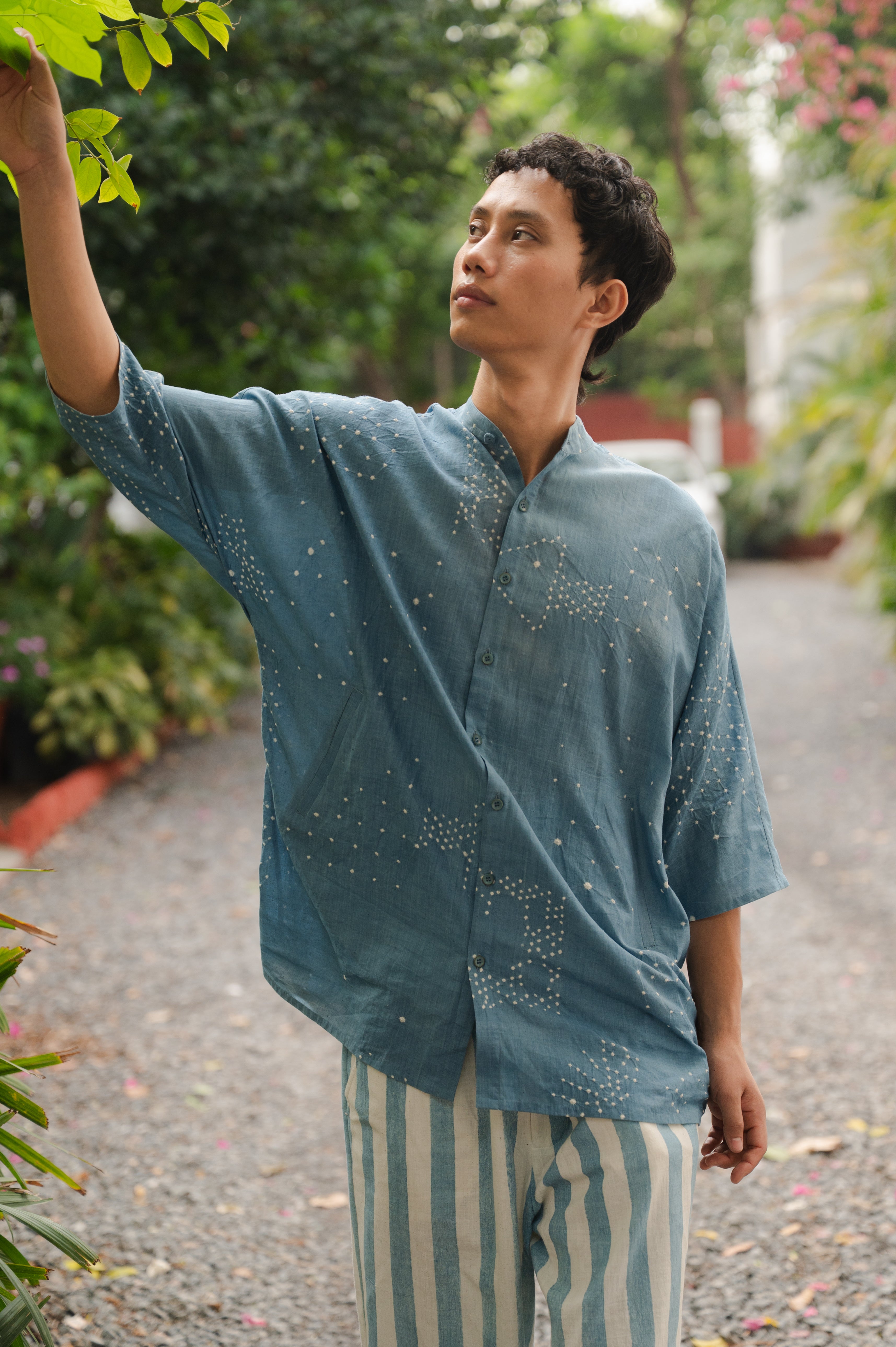 KIMONO SLEEVE BANDHANI SHIRT