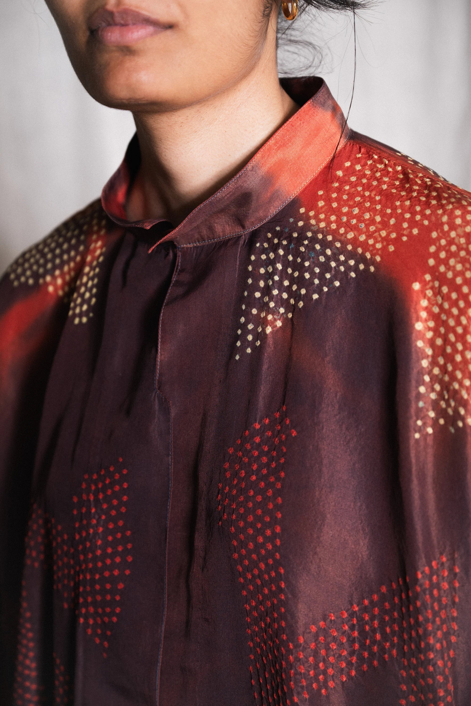 Clique shirt with multi colour bandhani