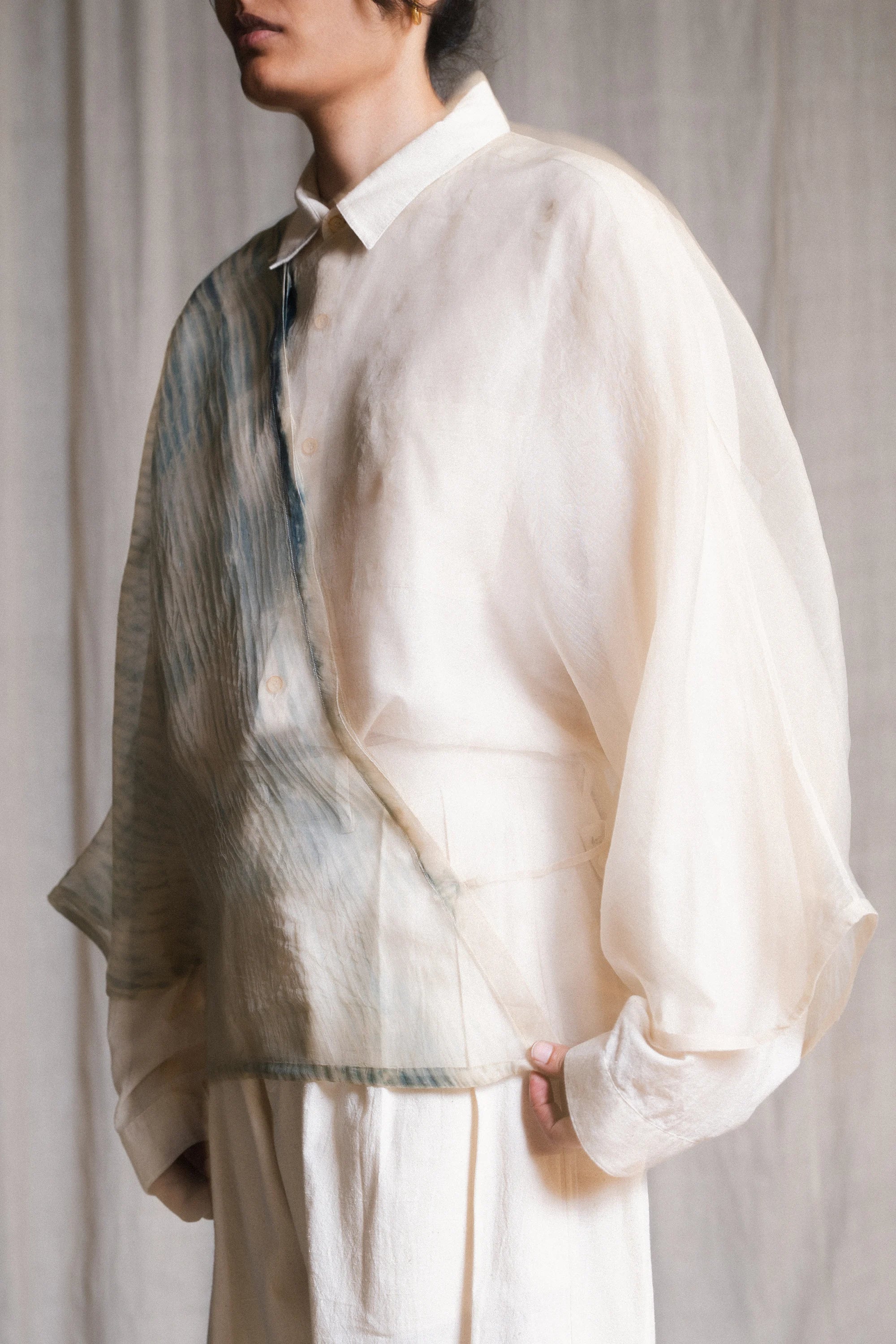 Resse Top Made In Fine Silk with Murakumo Shibori