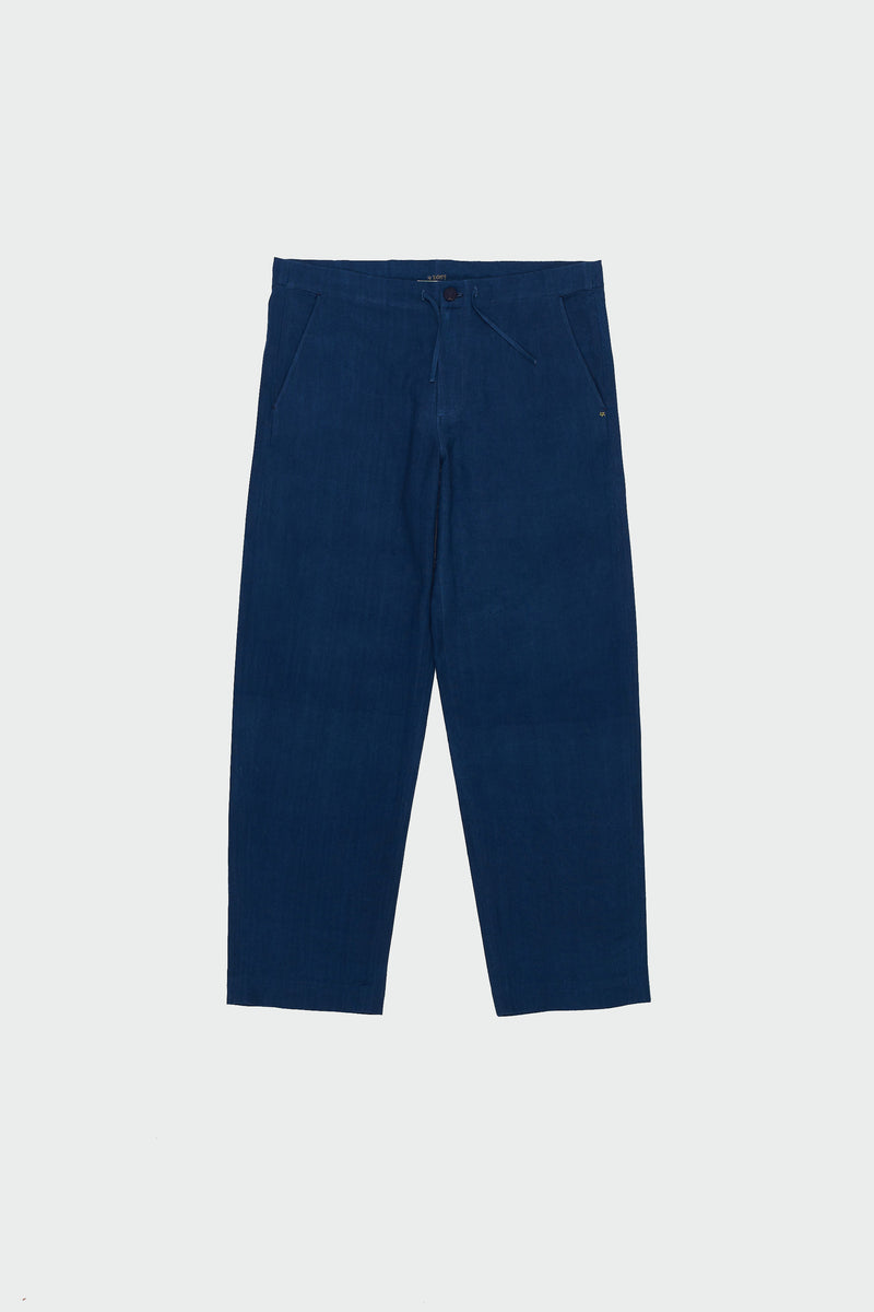 INDIGO COTTON DRAWSTRING PANT