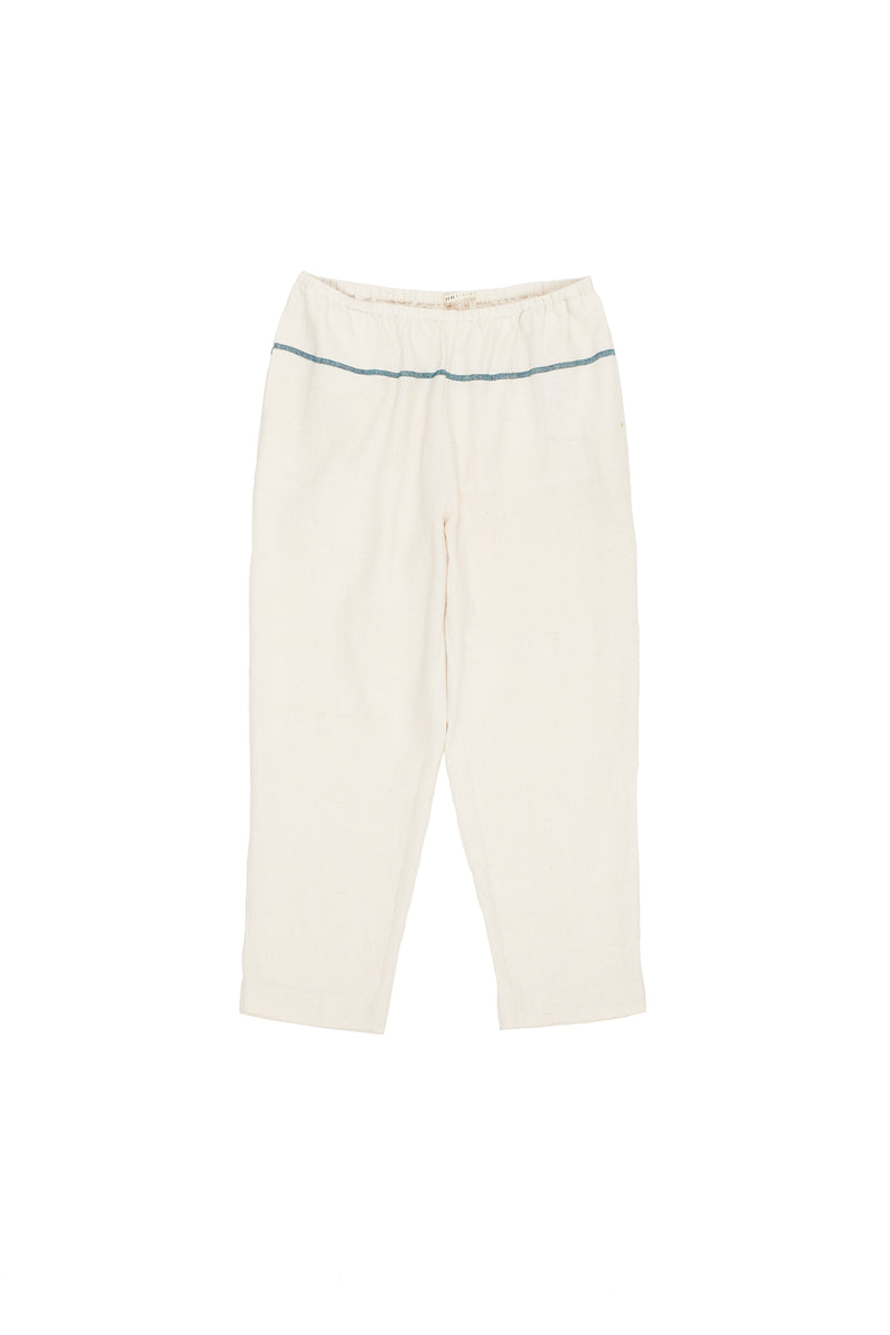 UNDYED COTTON ELASTICATED TAPERED PANTS