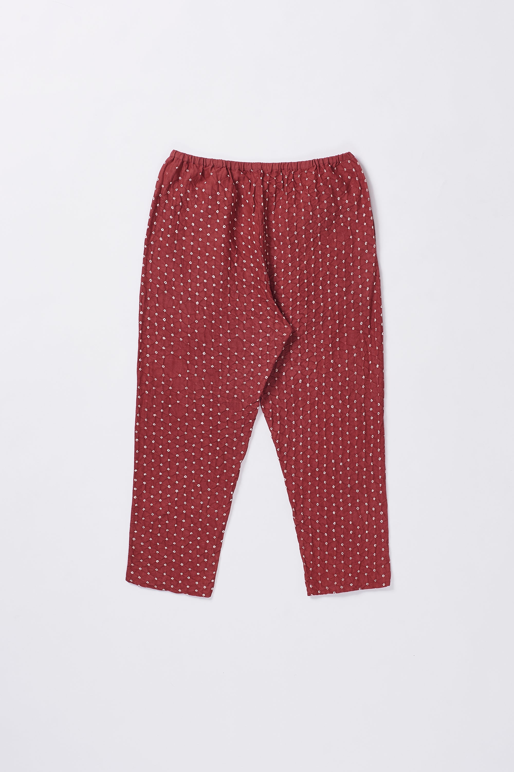 ELASTICATED ANKLE LENGTH WAIST PANTS WITH BANDHANI