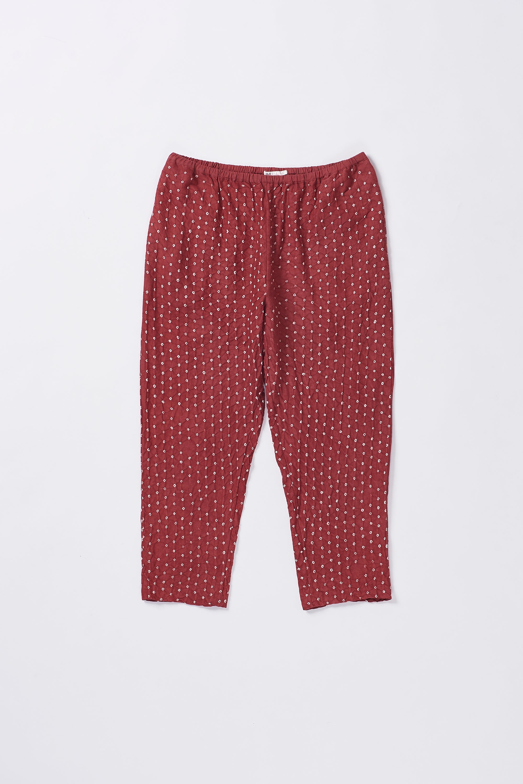ELASTICATED ANKLE LENGTH WAIST PANTS WITH BANDHANI
