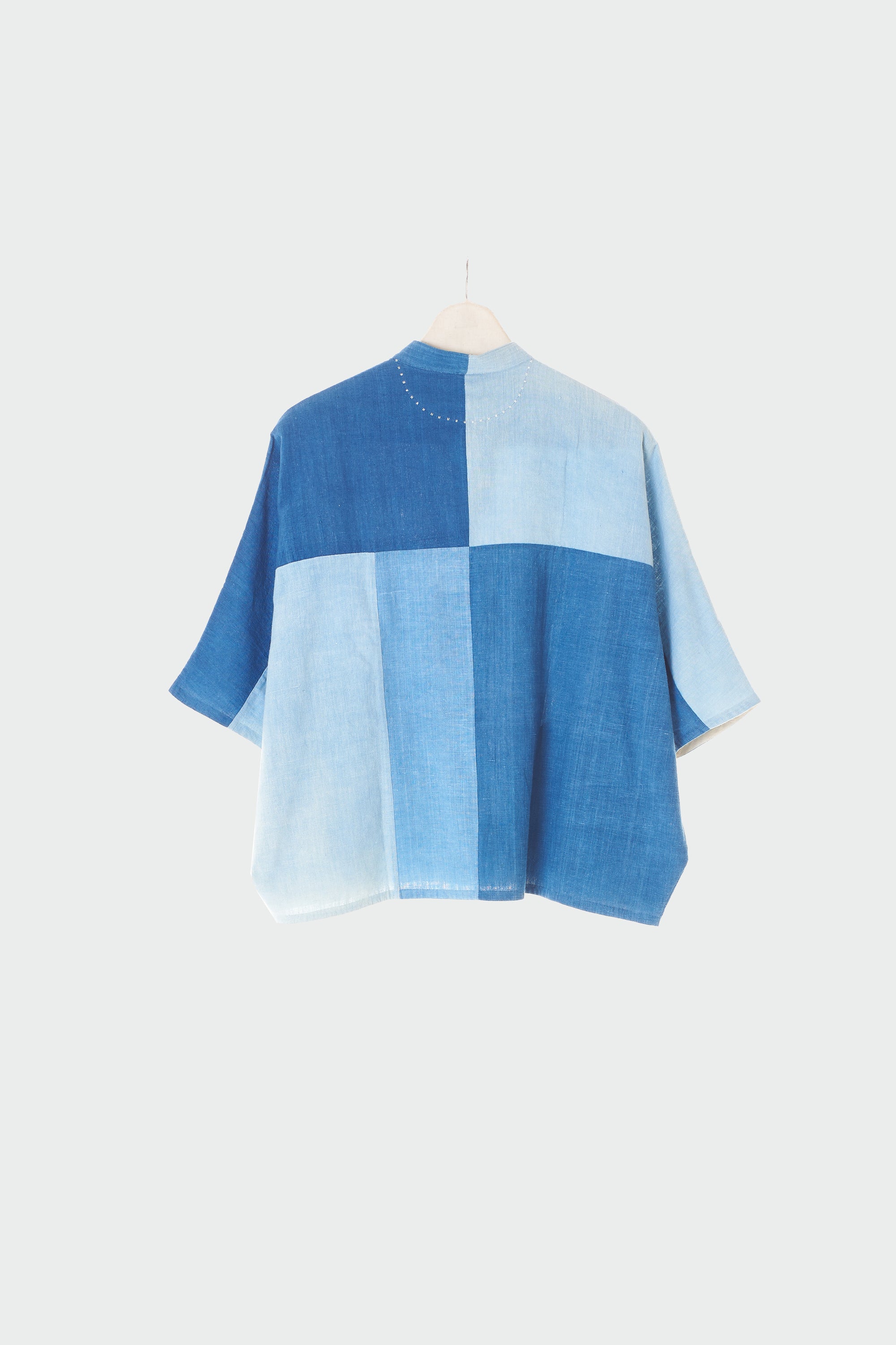 COTTON SHIRT IN SHADES OF INDIGO