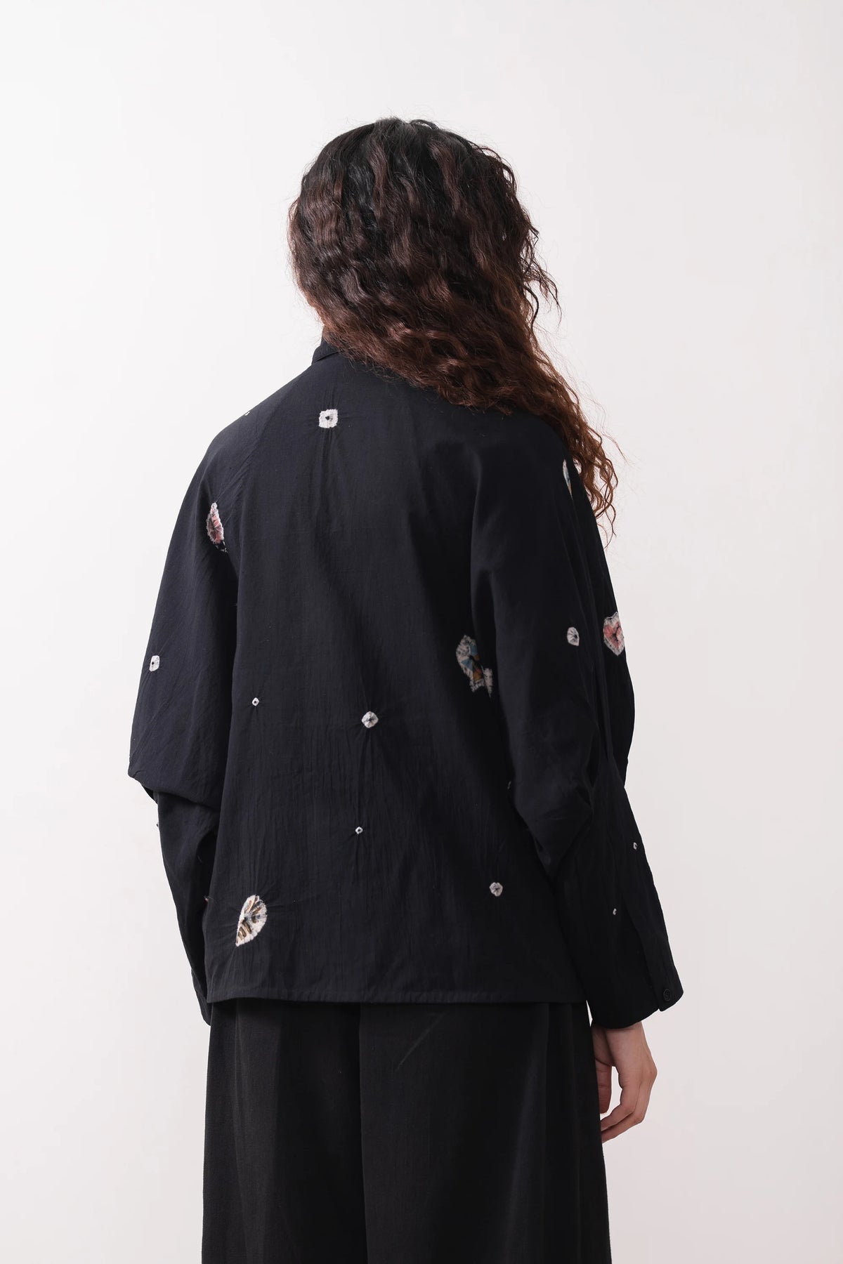 Black Elton Shirt with Shibori