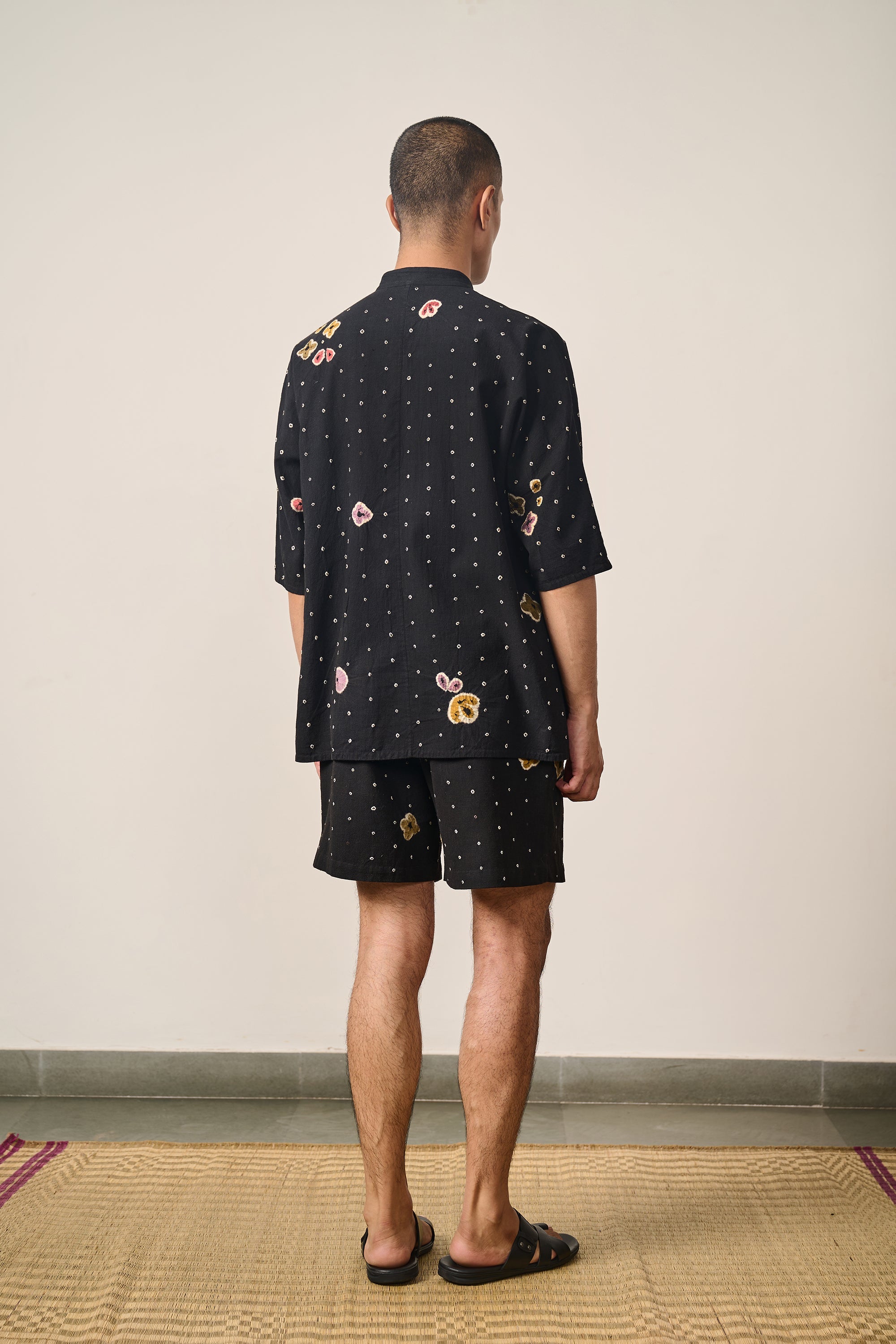 All-Over Bandhani Kimono Half Sleeve Shirt